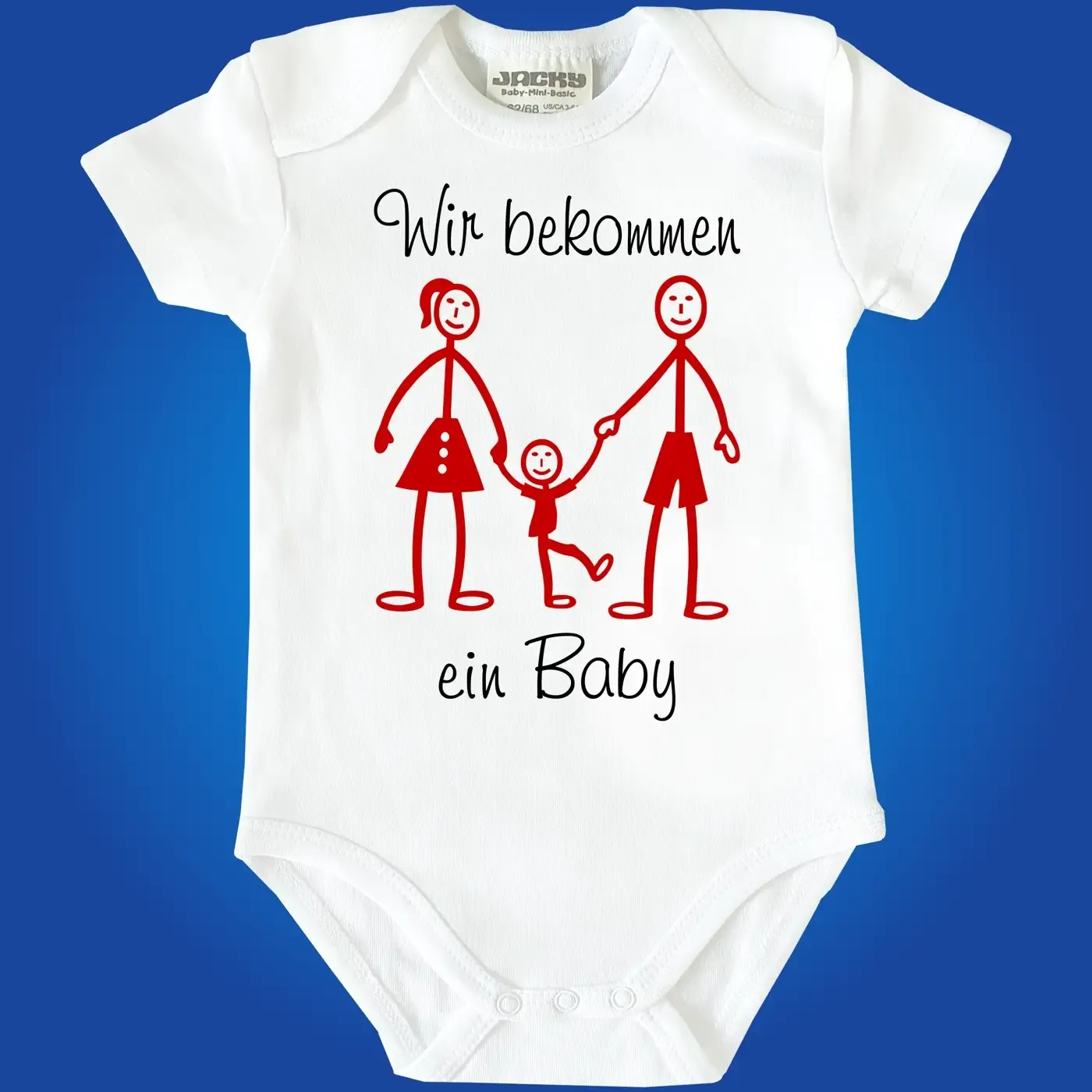 Baby‑Body mit lustiger Strichmännchen Illustration
