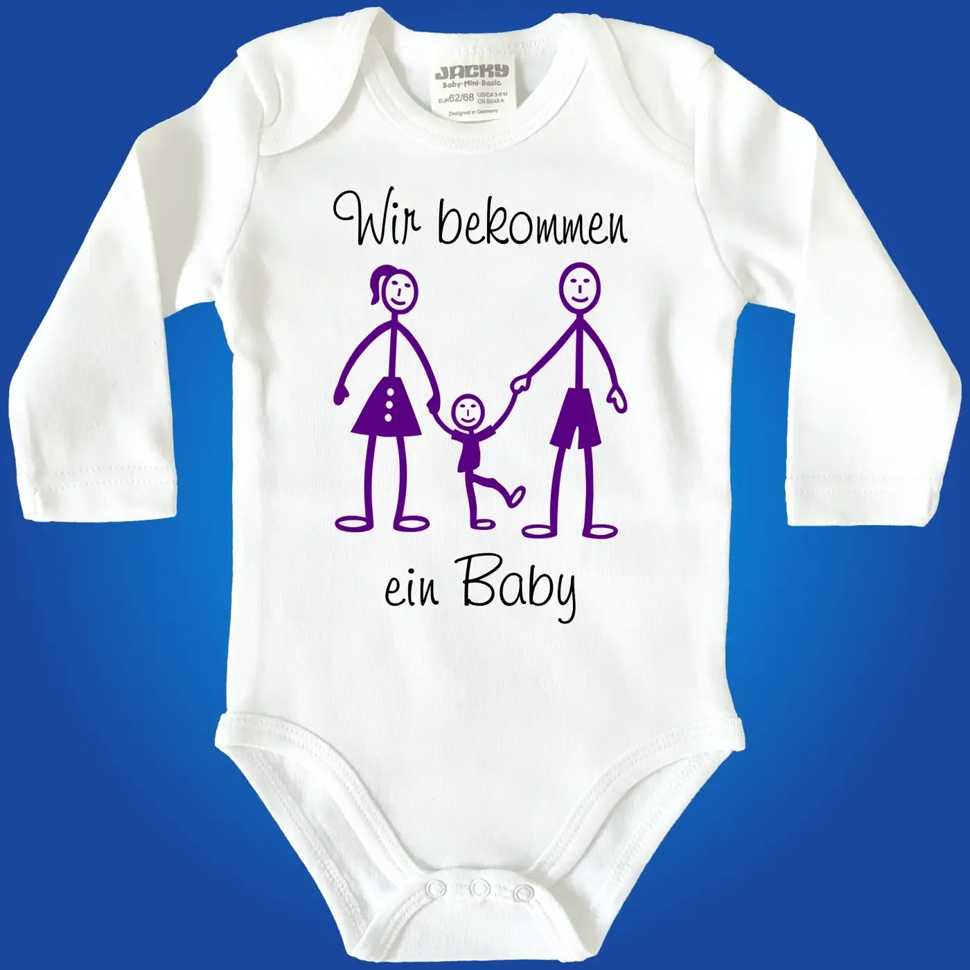 Babybody „Wir bekommen ein Baby“ mit witzigem Motiv
