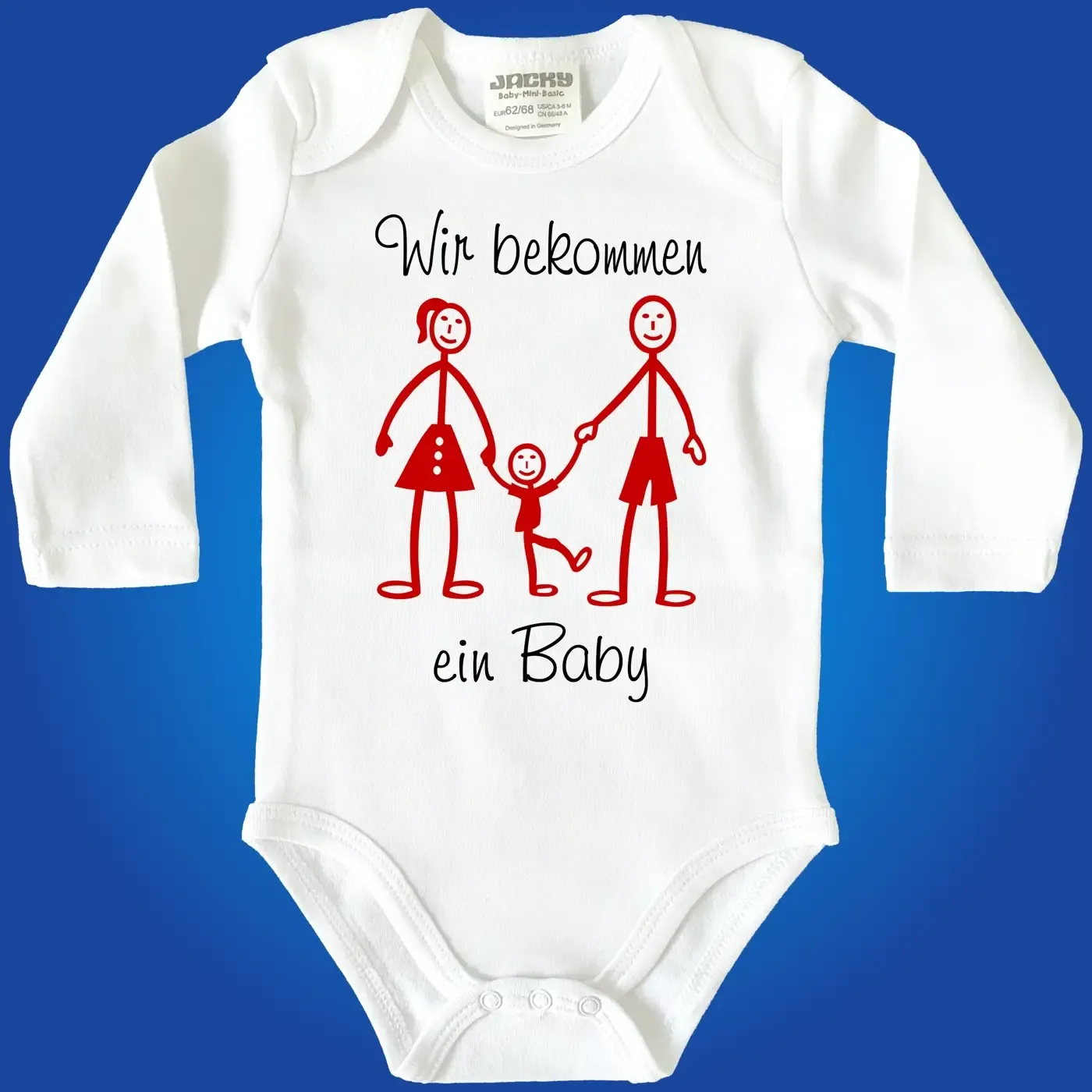 Babybody mit Spruch und süßer Familiengrafik