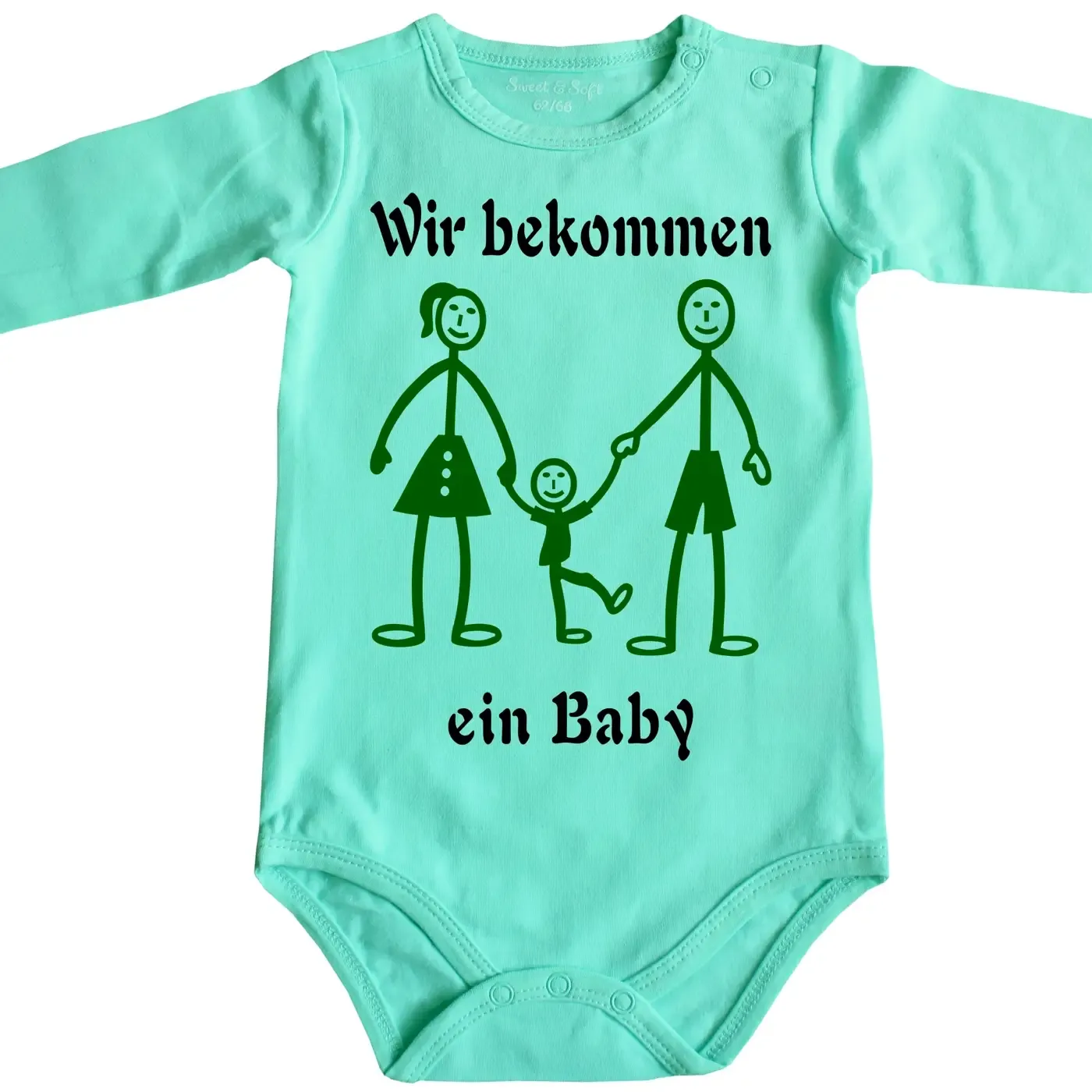 Baby-Body mit Druck Strichmaennchen-Familie