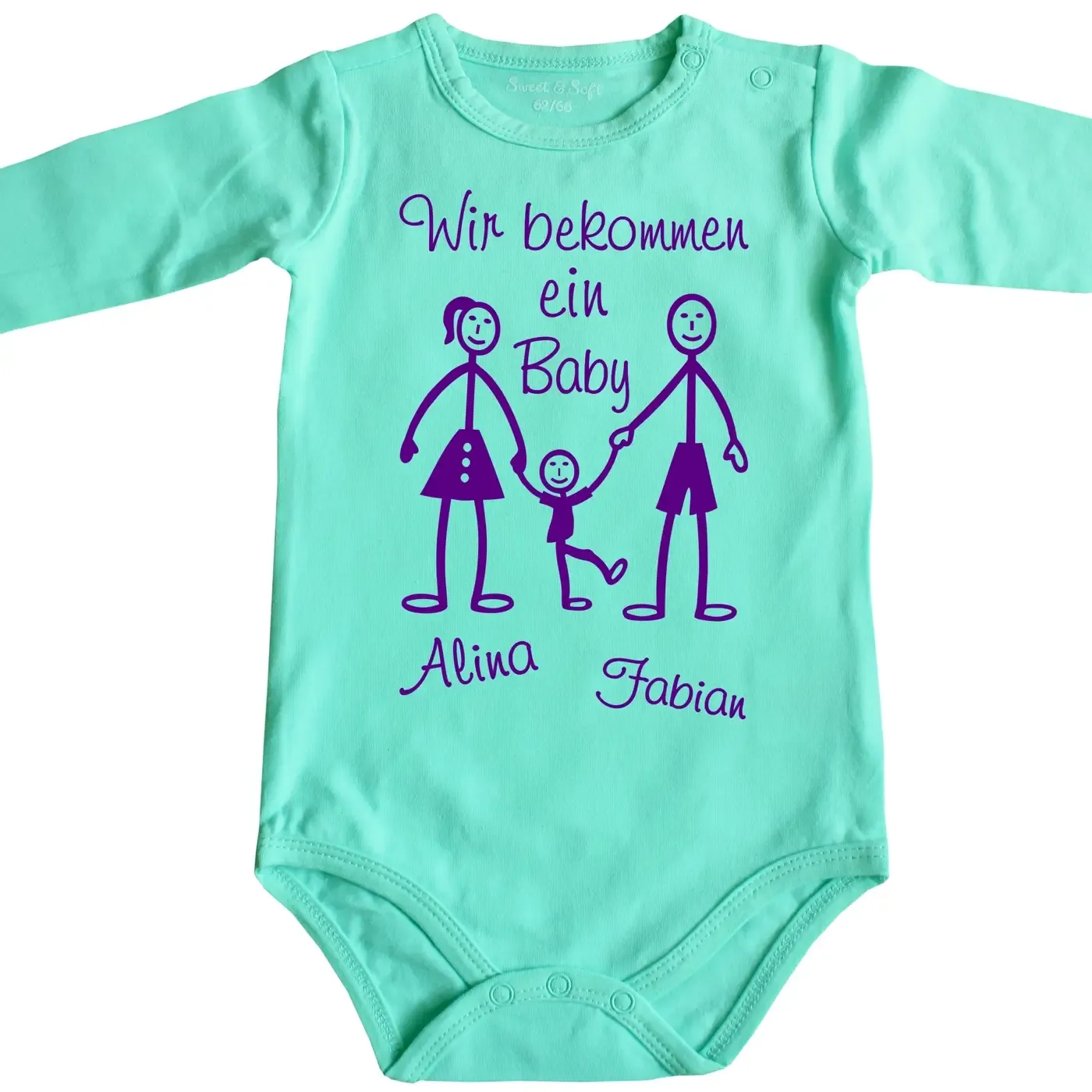 Babybody „Wir bekommen ein Baby“ mit witzigem Motiv