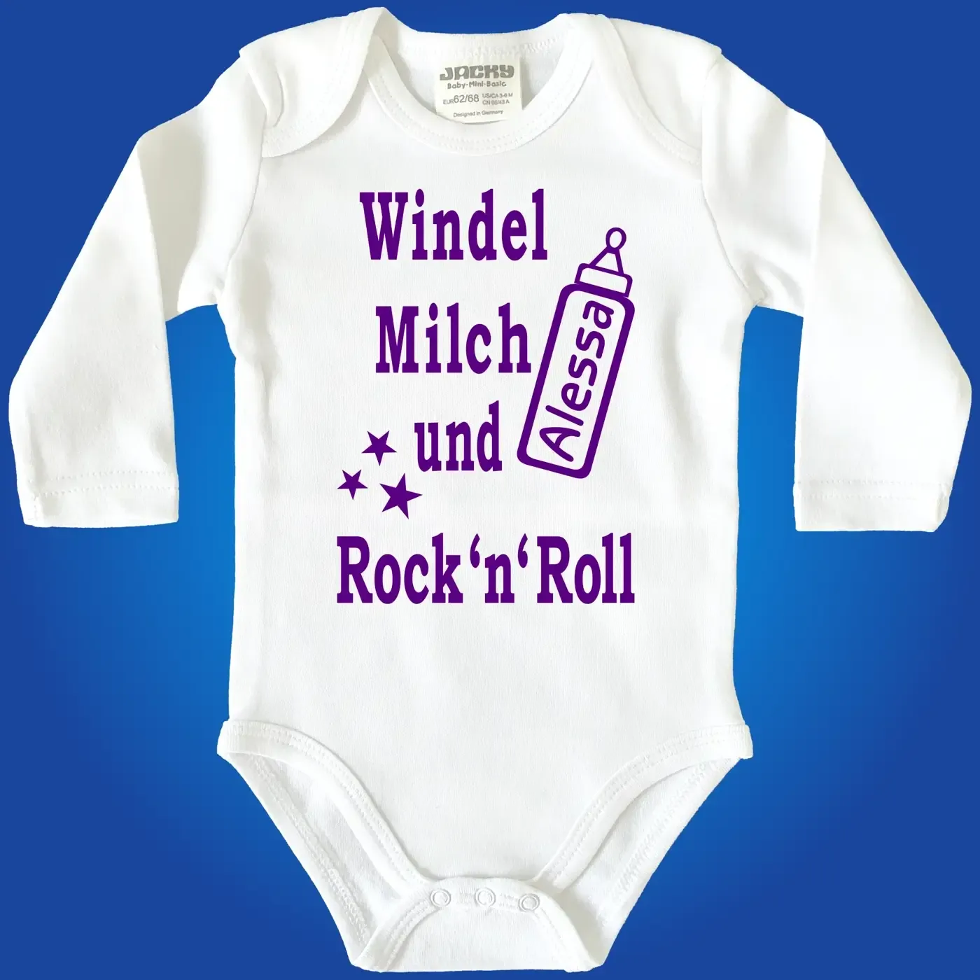 Baby‑Body „Rock’n’Roll Baby“ mit Wunschname