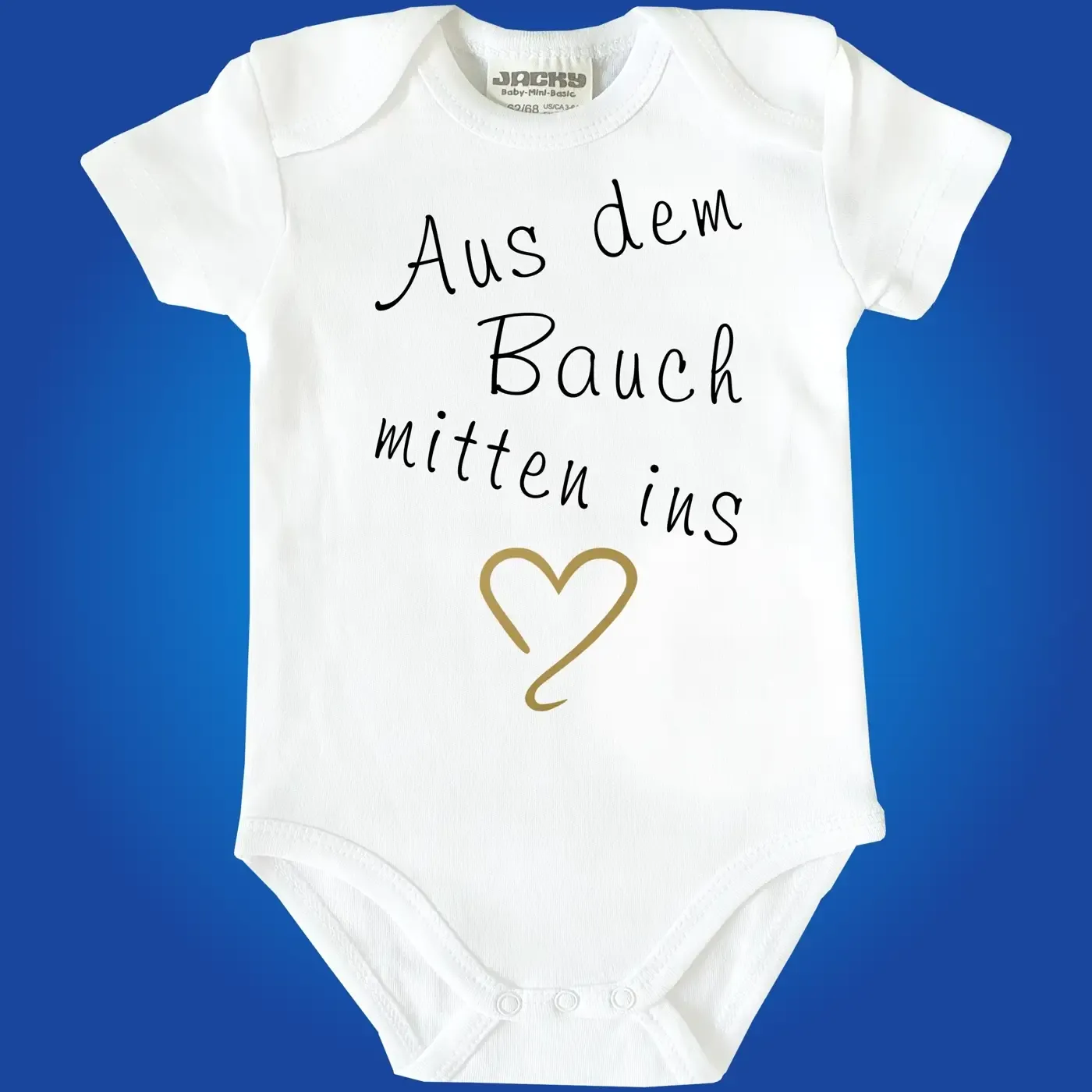 Baby‑Body „Mitten ins Herz“ in verschiedenen Farben