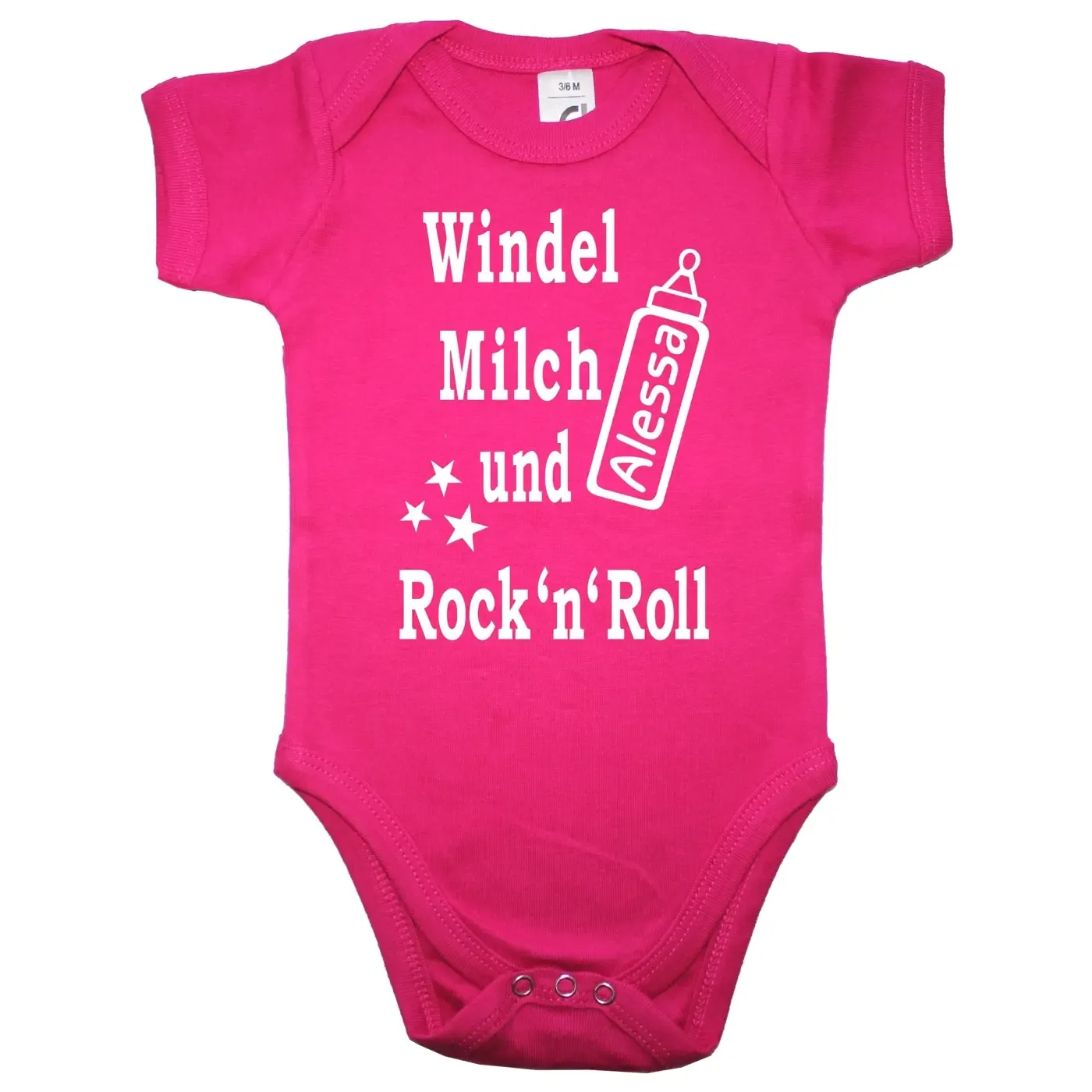 Lustiger Baby‑Body mit Rock’n’Roll Text