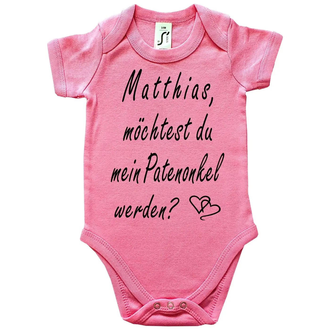 Baby-Body mit Aufdruck Pateneltern