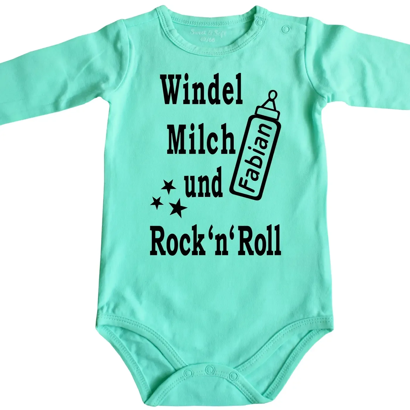 Baby‑Body mit personalisiertem Rock’n’Roll Text