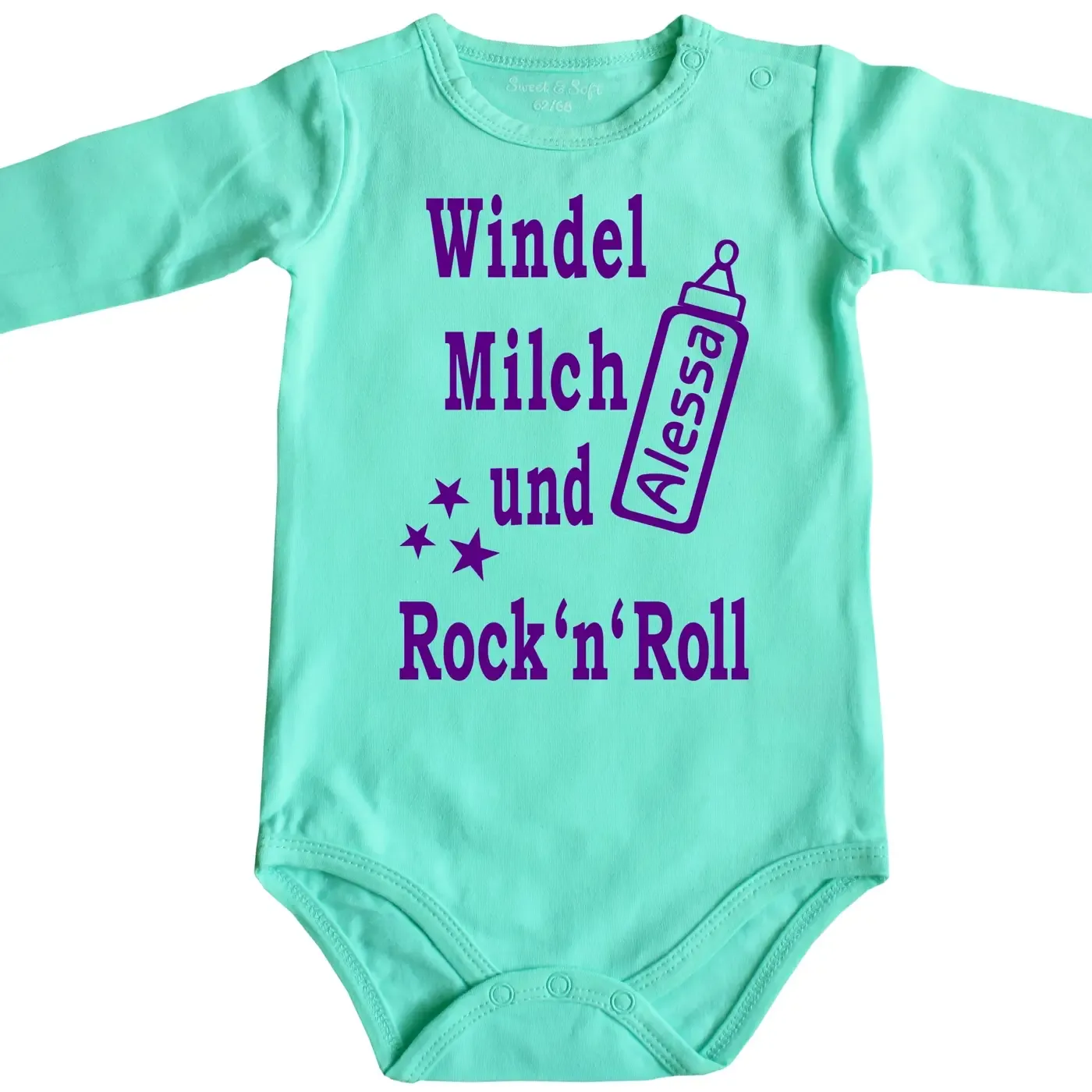 Lustiger Baby‑Body mit Rock’n’Roll Text