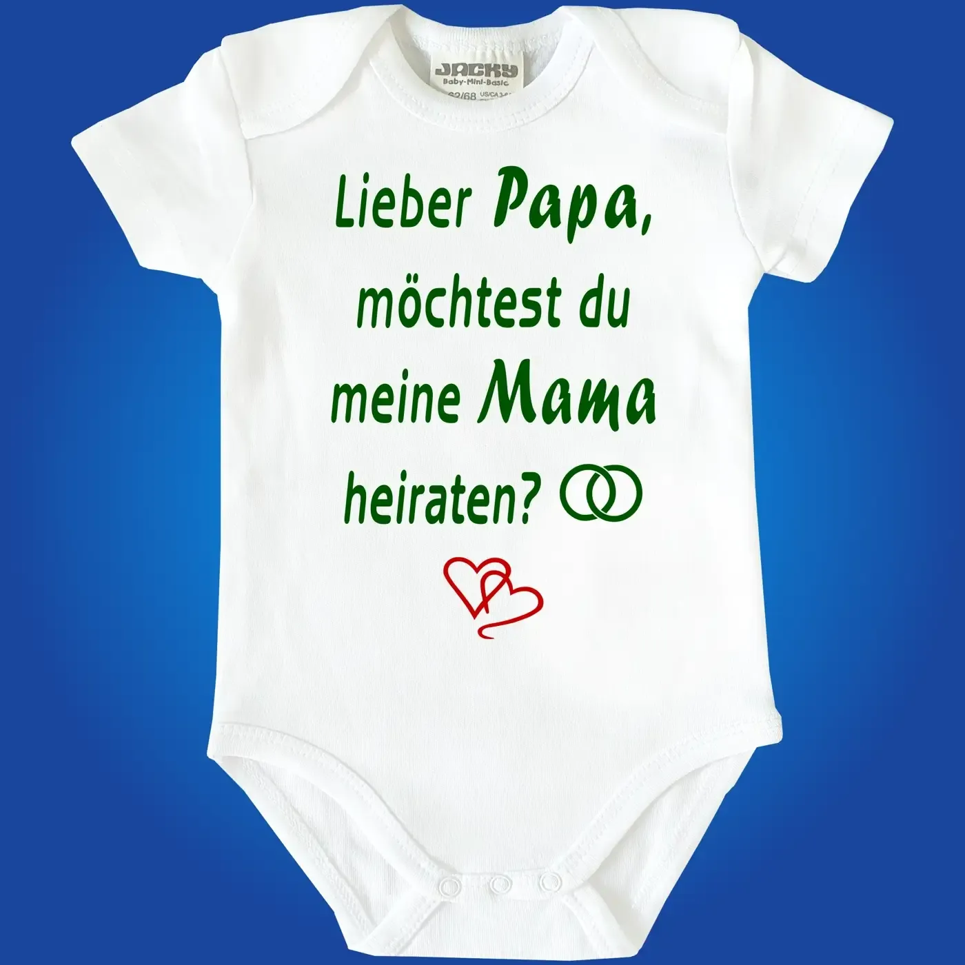 Babybody mit  Heiratsantrag zur Hochzeit