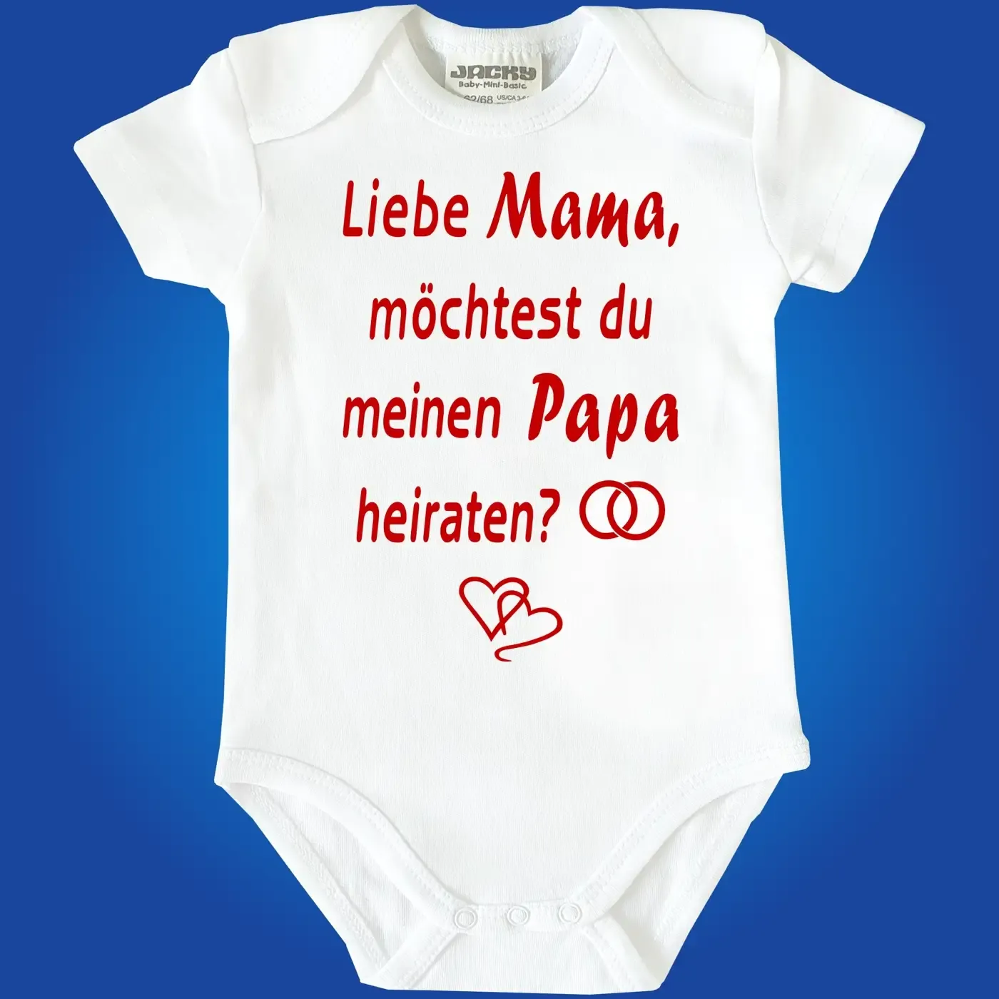 Babybody mit romantischer Grafik und Heiratsantrag vom Kind