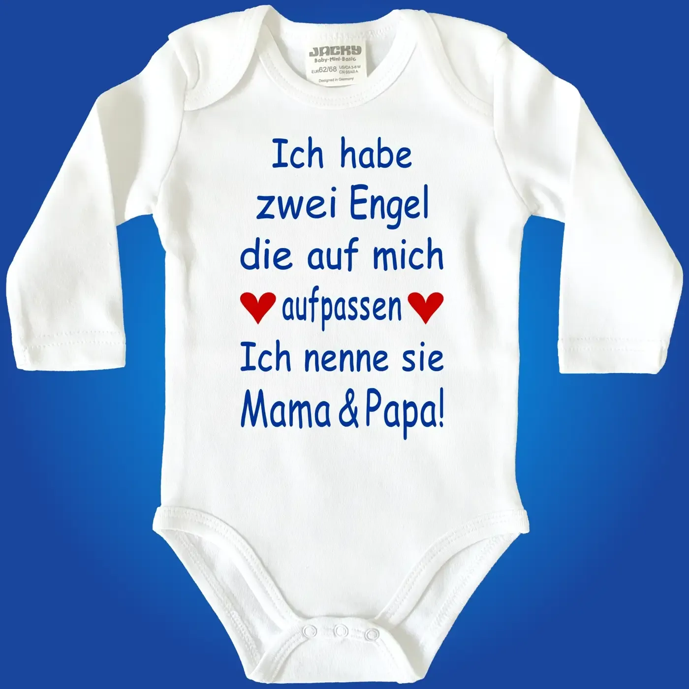 Babybody mit Druck Engel Spruch mit Wunschperson