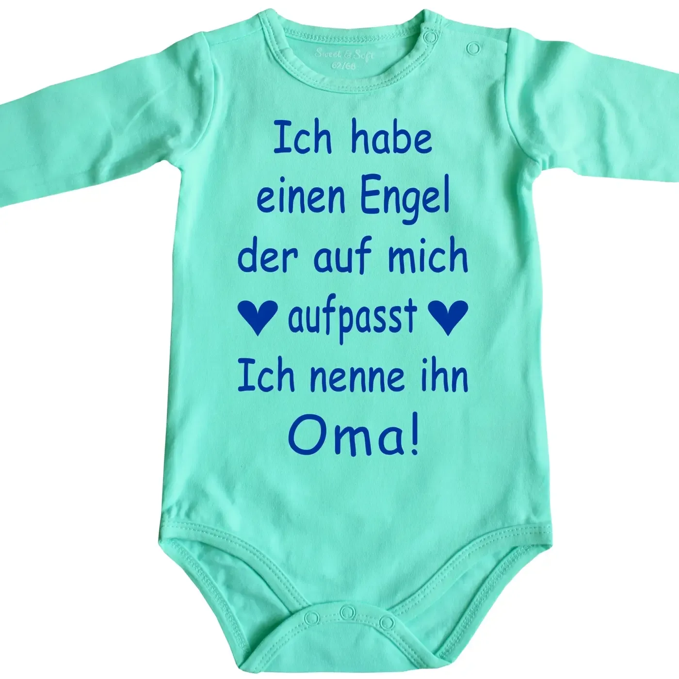 Baby‑Body mit Spruch „Ich habe einen Engel, der auf mich aufpasst“