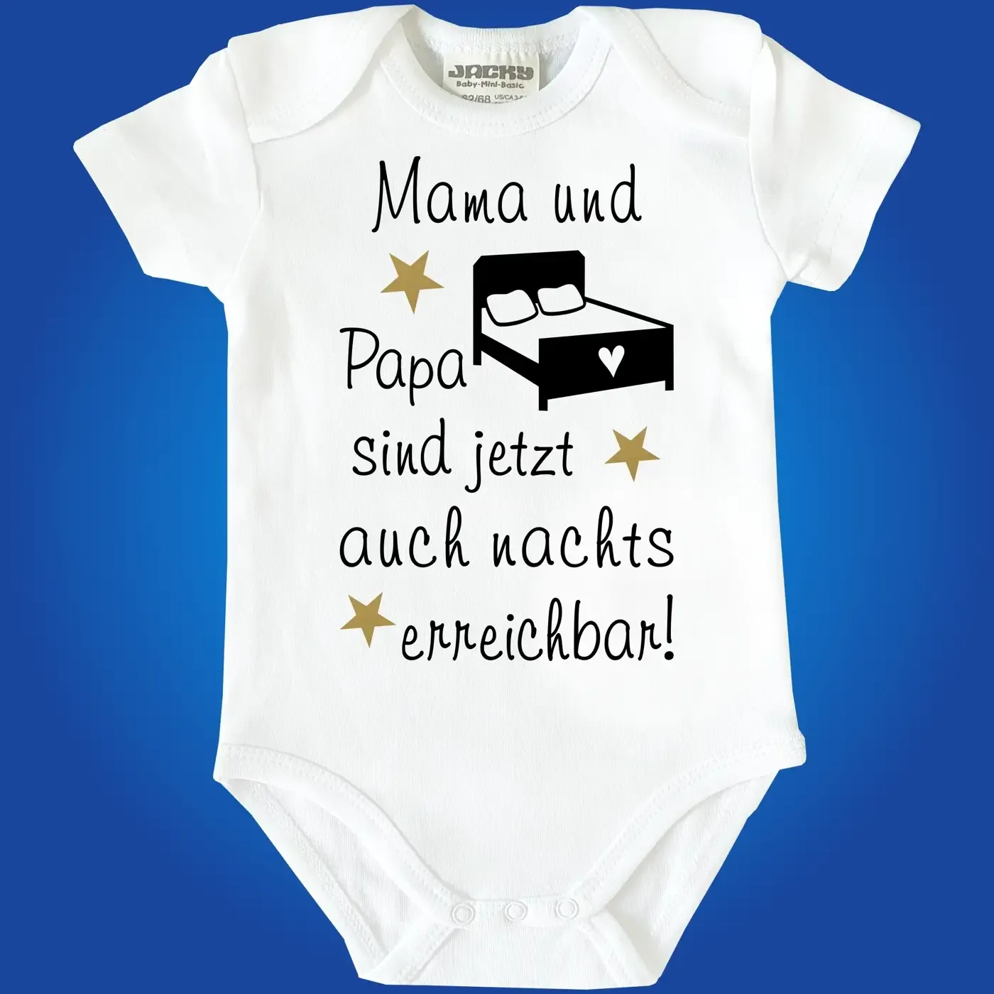 Lustiger Baby‑Body mit Nacht‑Spruch für Eltern