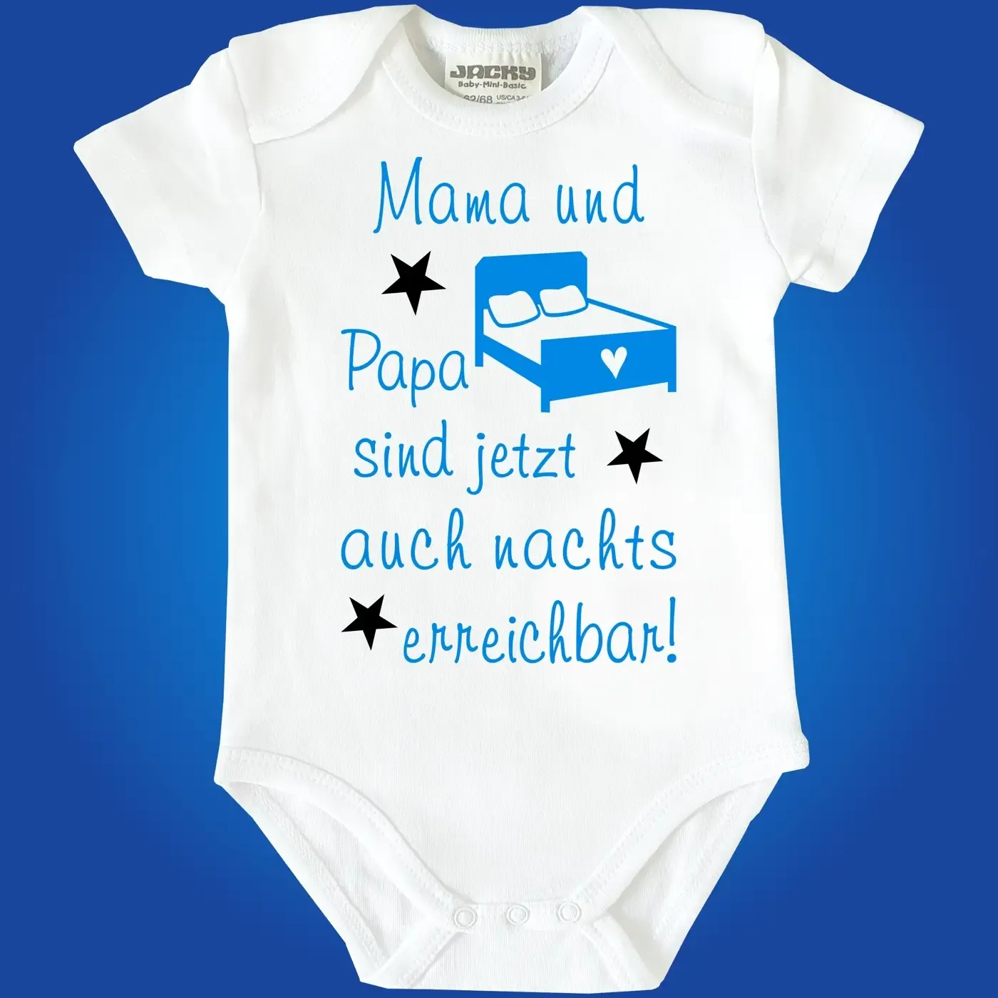 Babybody mit humorvollem Nacht‑Motiv für Eltern