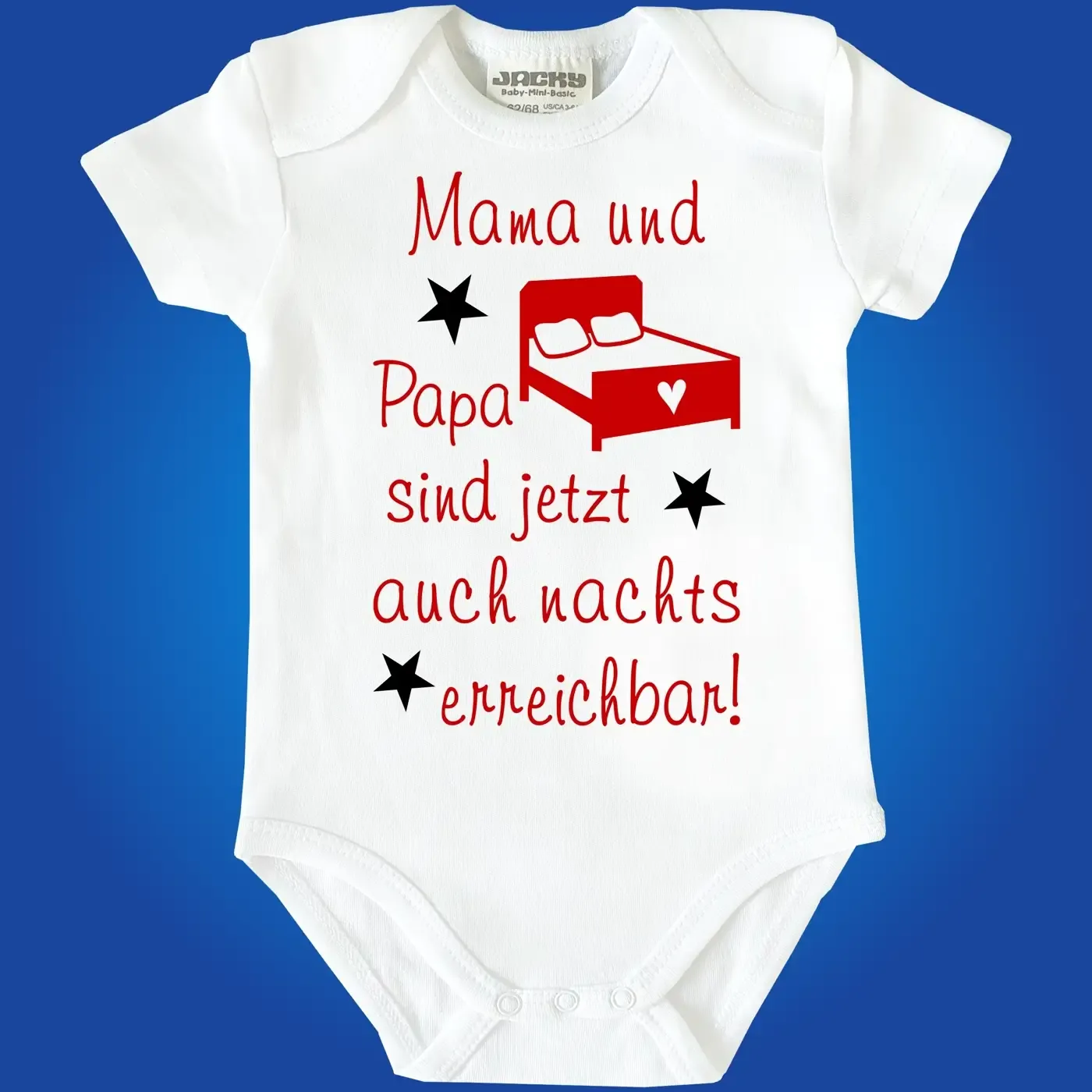 Baby‑Body mit Spruch über nächtliche Baby‑Rufe