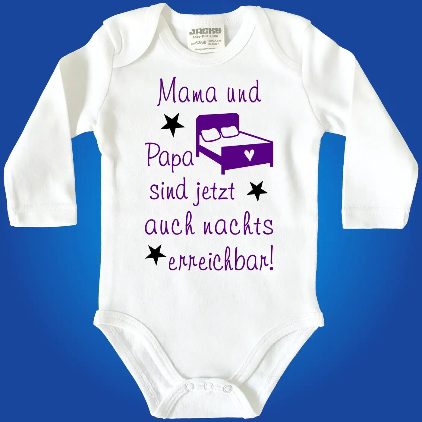 Babybody mit humorvollem Nacht‑Motiv für Eltern