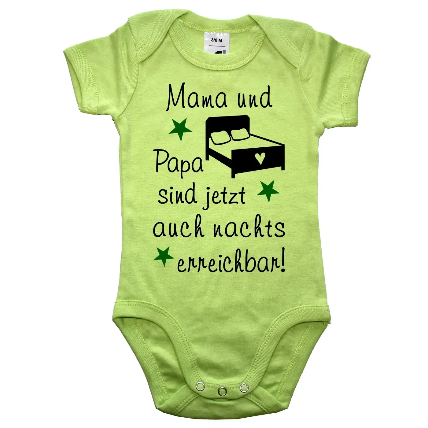 Babybody mit humorvollem Nacht‑Motiv für Eltern