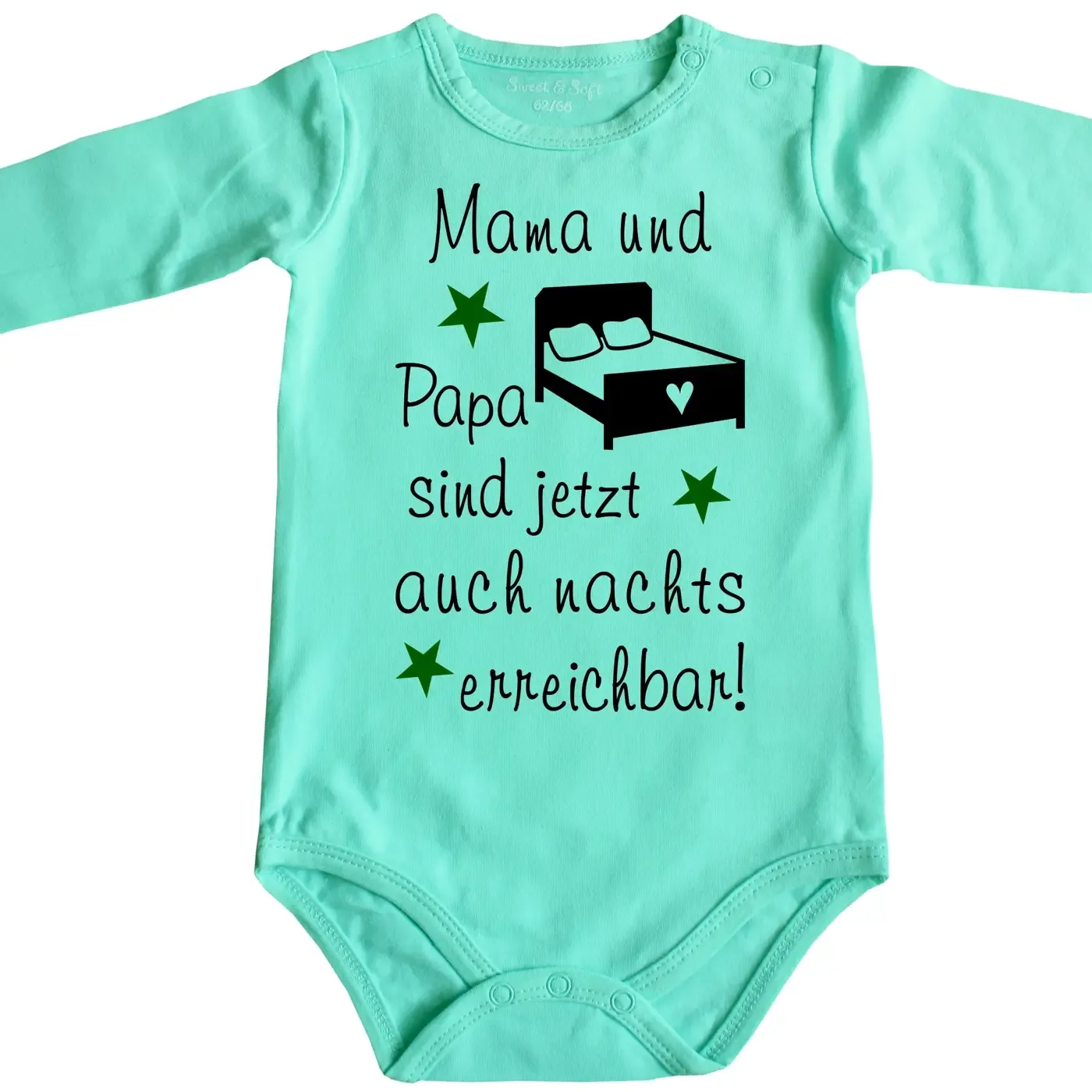 Lustiger Baby‑Body mit Nacht‑Spruch für Eltern