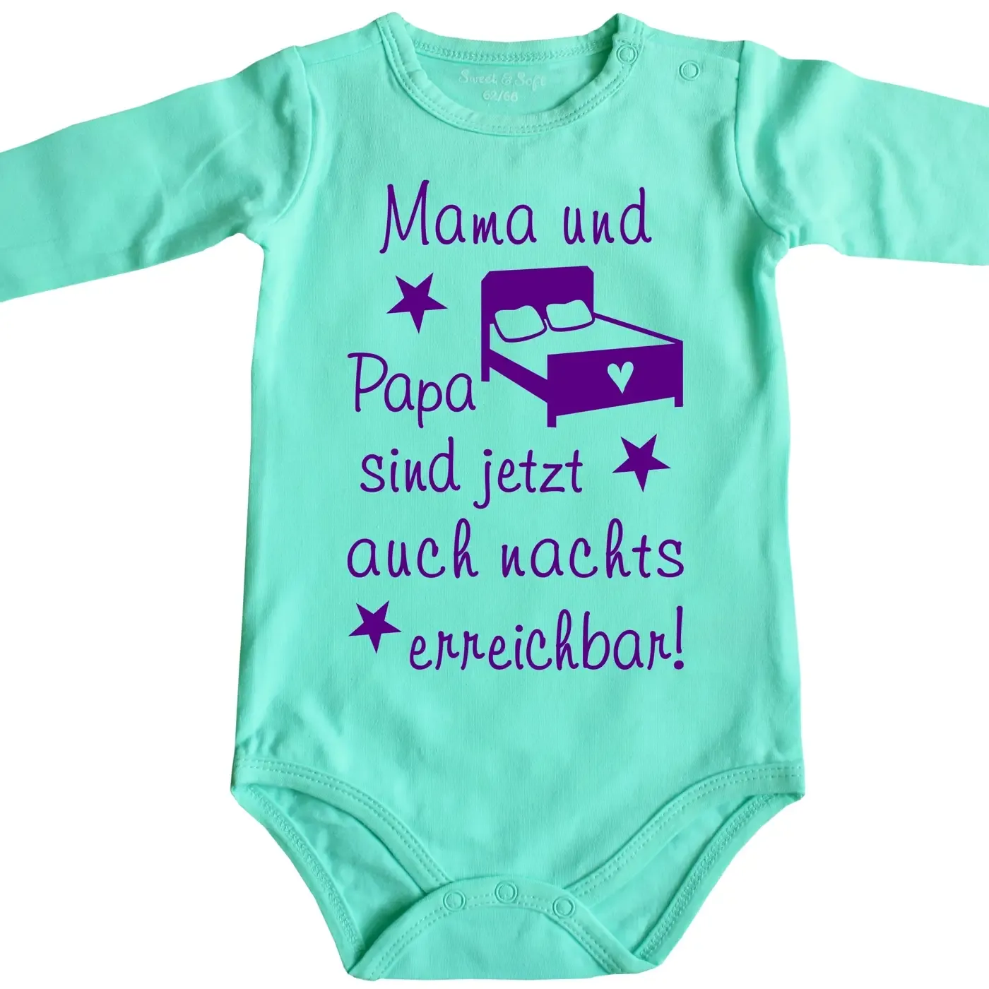 Babybody mit humorvollem Nacht‑Motiv für Eltern