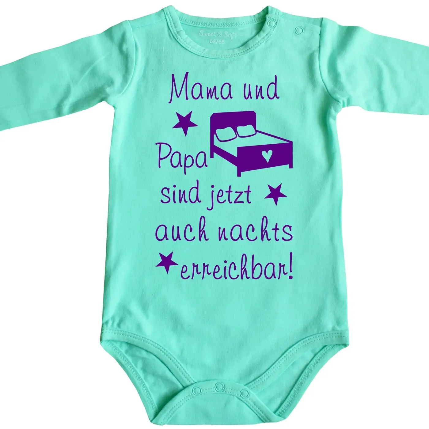 Babybody mit humorvollem Nacht‑Motiv für Eltern