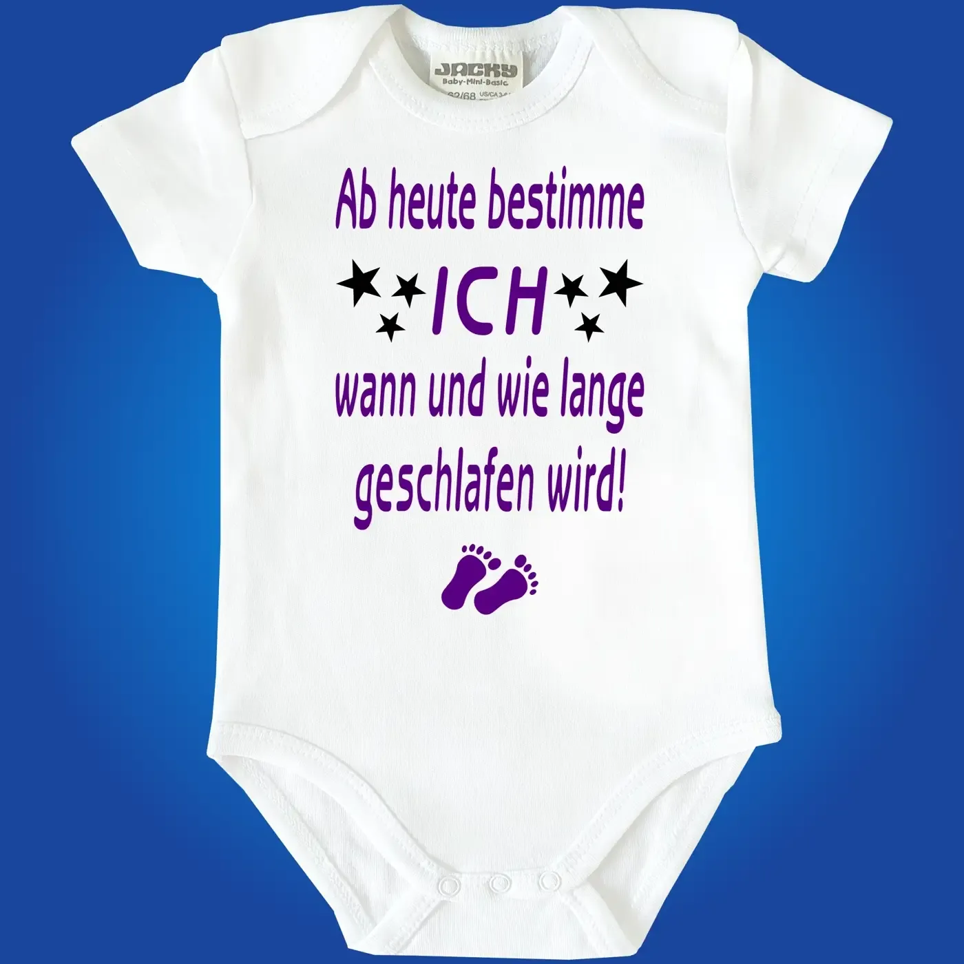 Babybody mit frechem Spruch wenig Schlaf