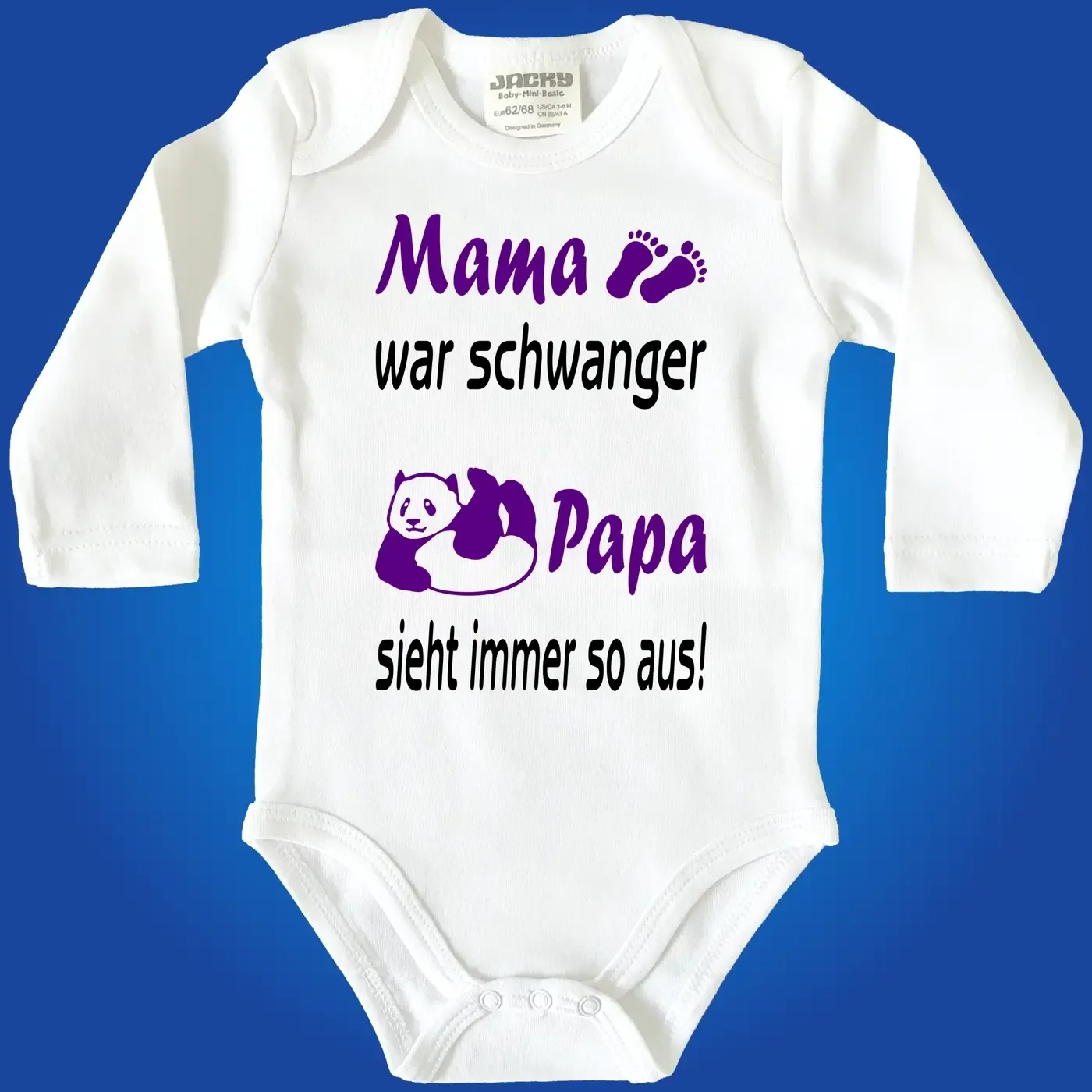 Babybody mit Panda und humorvollem Design