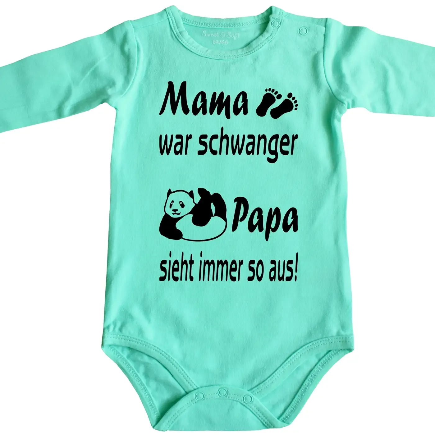 Babybody mit Panda und humorvollem Design