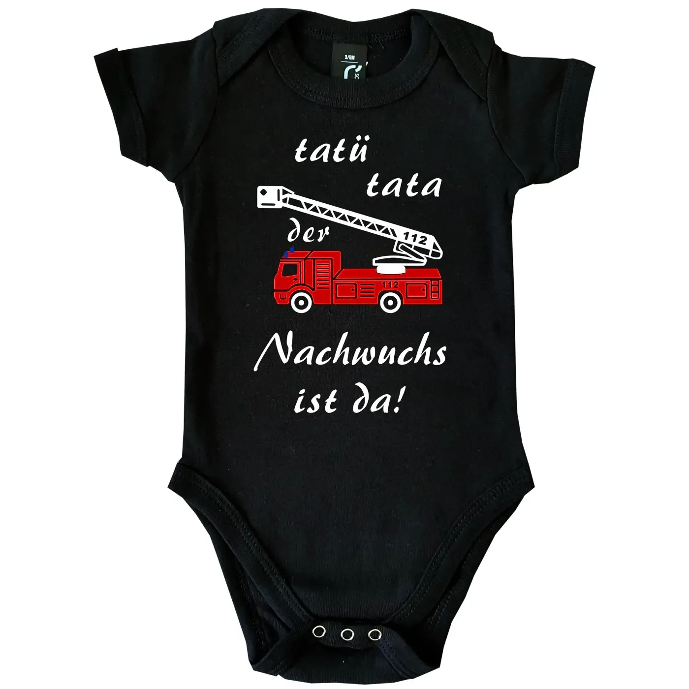 Babybody für Feuerwehr-Nachwuchs mit Feuerwehrauto