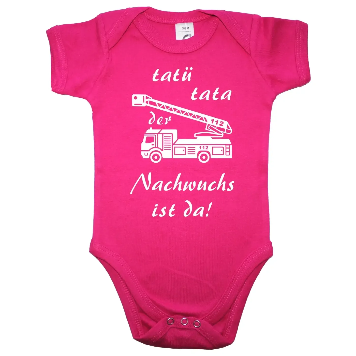 Lustiger Baby-Body mit Feuerwehrauto