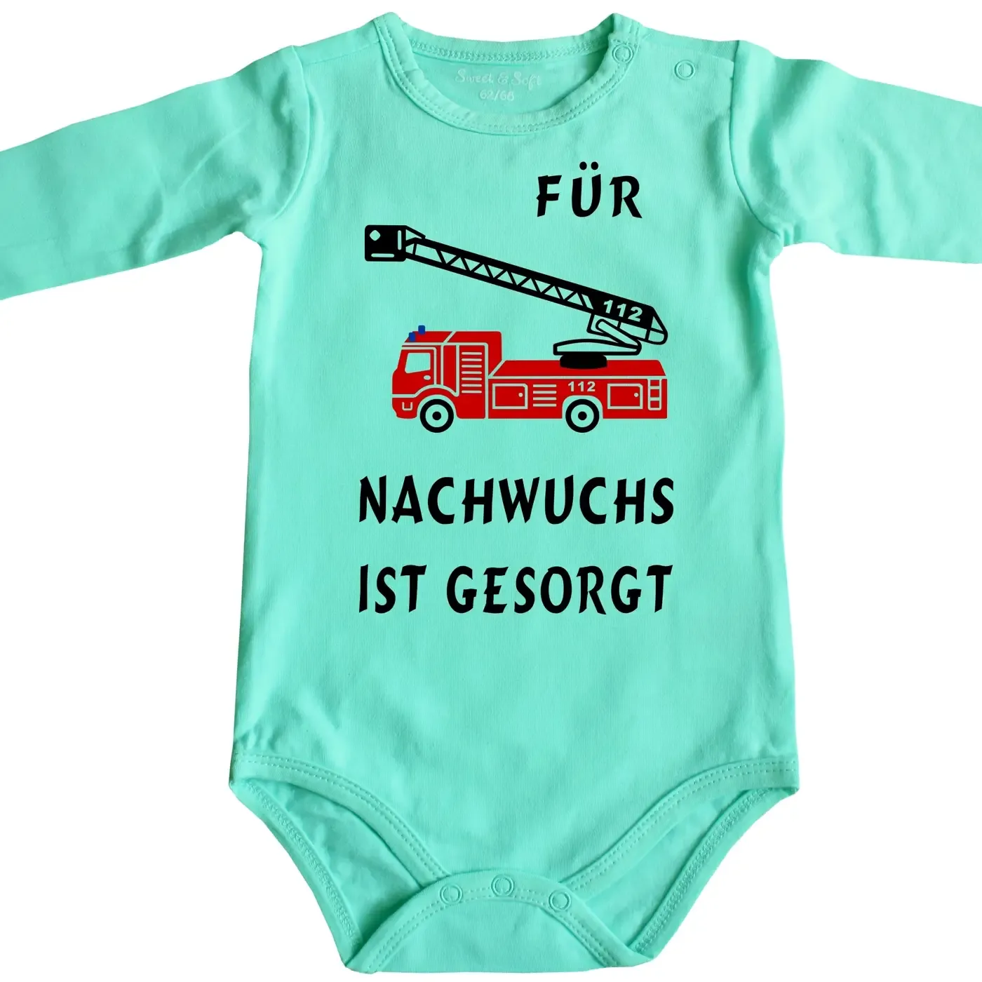Lustiger Babybody für Feuerwehr-Nachwuchs mit Feuerwehrauto