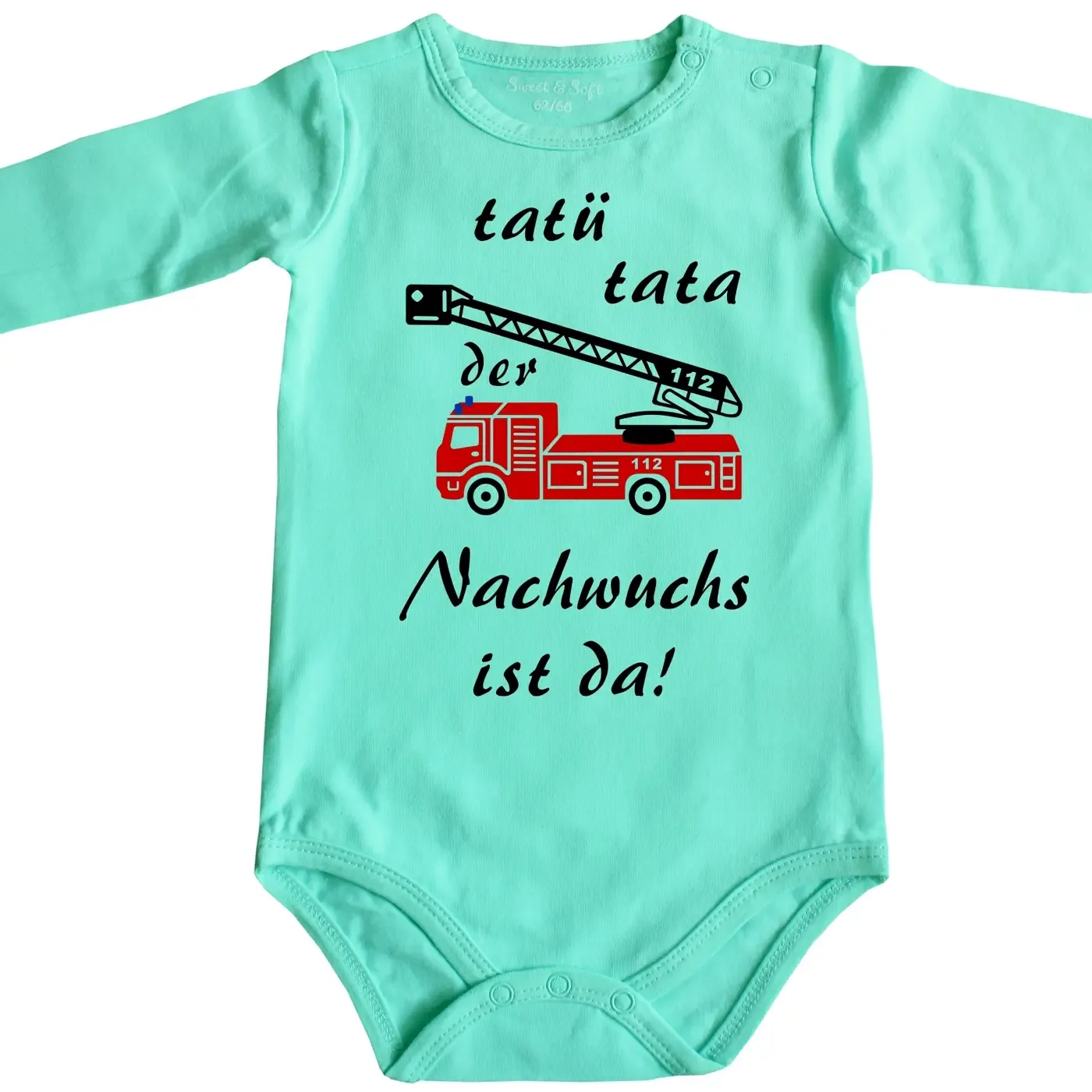 Lustiger Baby-Body für Feuerwehr-Nachwuchs mit Feuerwehrauto