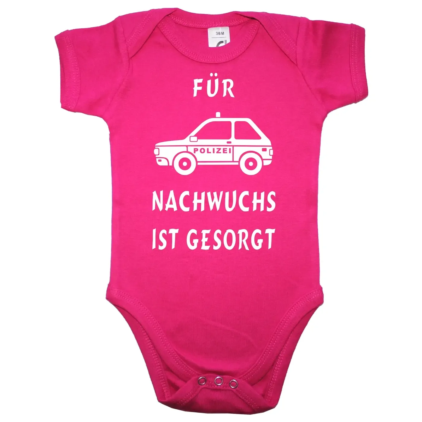 Baby-Body mit Polizeiauto für Polizei-Nachwuchs