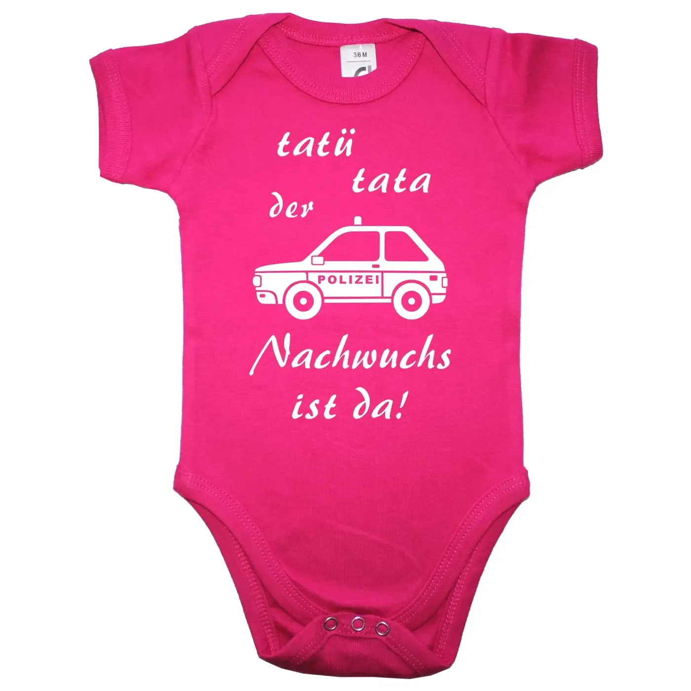 Babybody mit Polizeiauto für Polizei-Nachwuchs