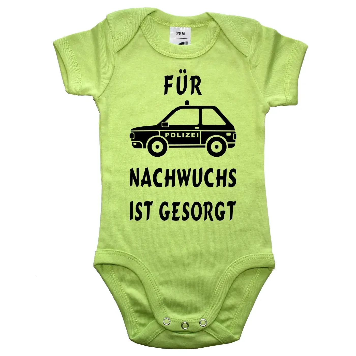 Bedruckter Babybody mit Polizeiauto für Nachwuchs‑Polizisten