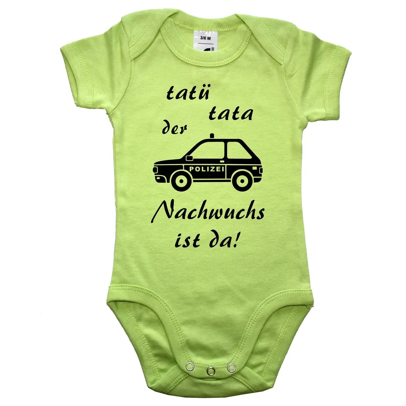 Babybody mit Polizeiauto für Polizei-Nachwuchs