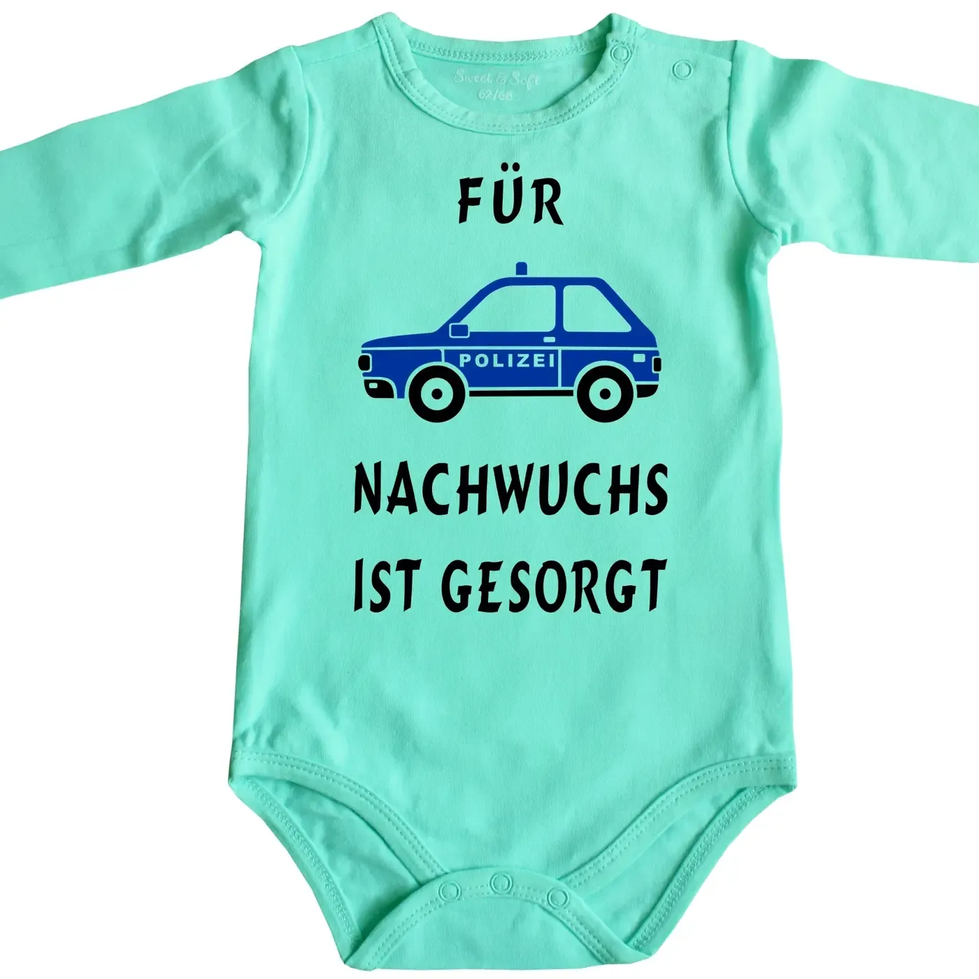 Babybody mit Polizeiauto für Polizei-Nachwuchs