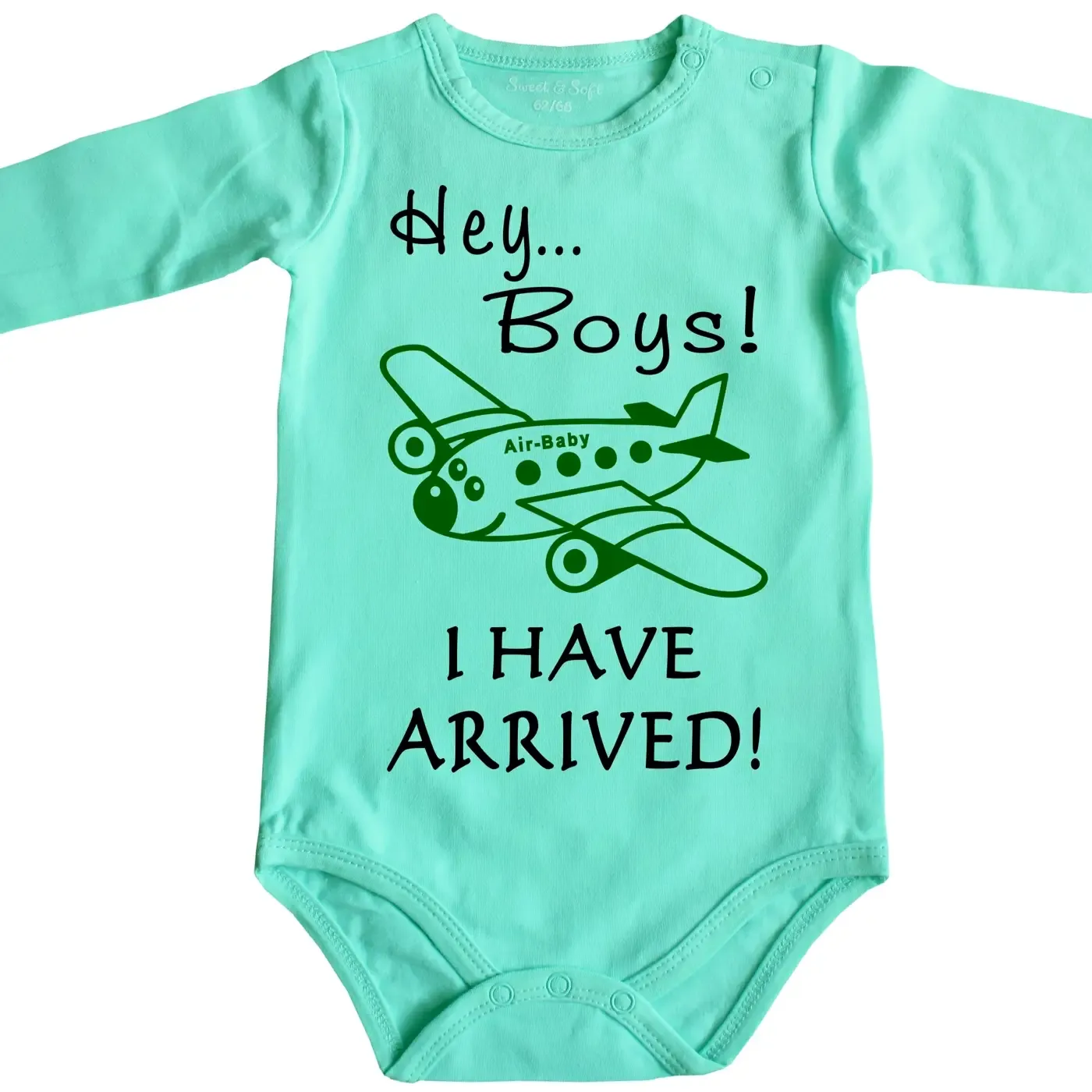 Baby-Body Flugbegleiter mit Flugzeug