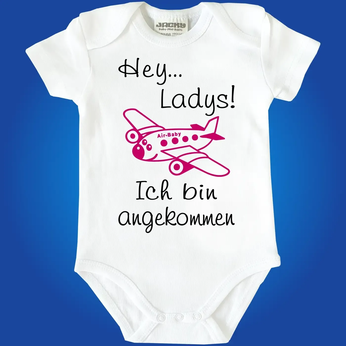 Baby‑Body „Hey Boys“ mit Flugzeug Design