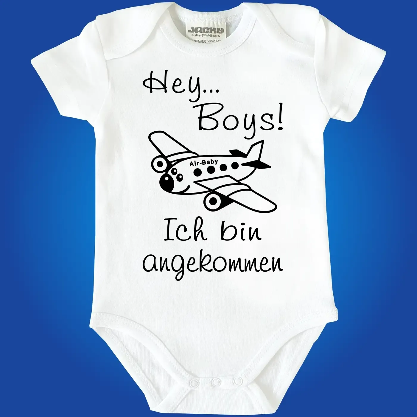 Baby‑Body mit witzigem Ankunfts‑Spruch