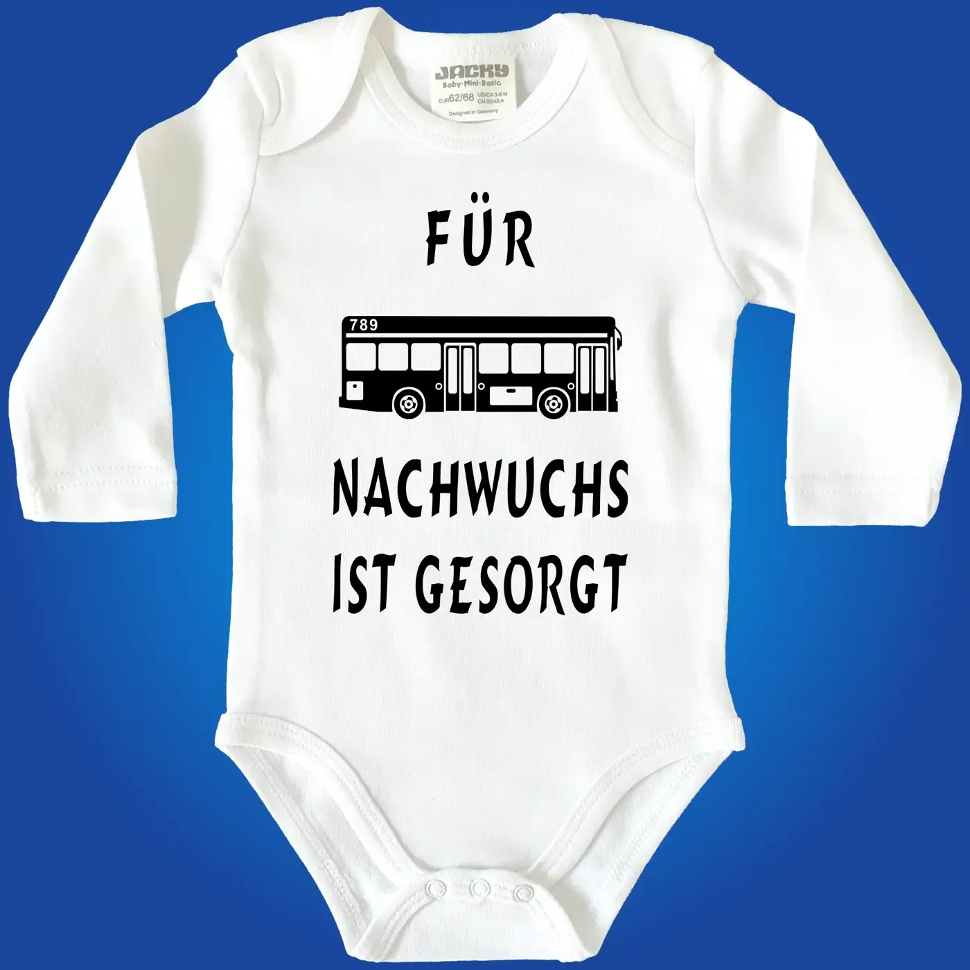 Baby‑Body mit humorvollem Nachwuchs Busfahrer Motiv