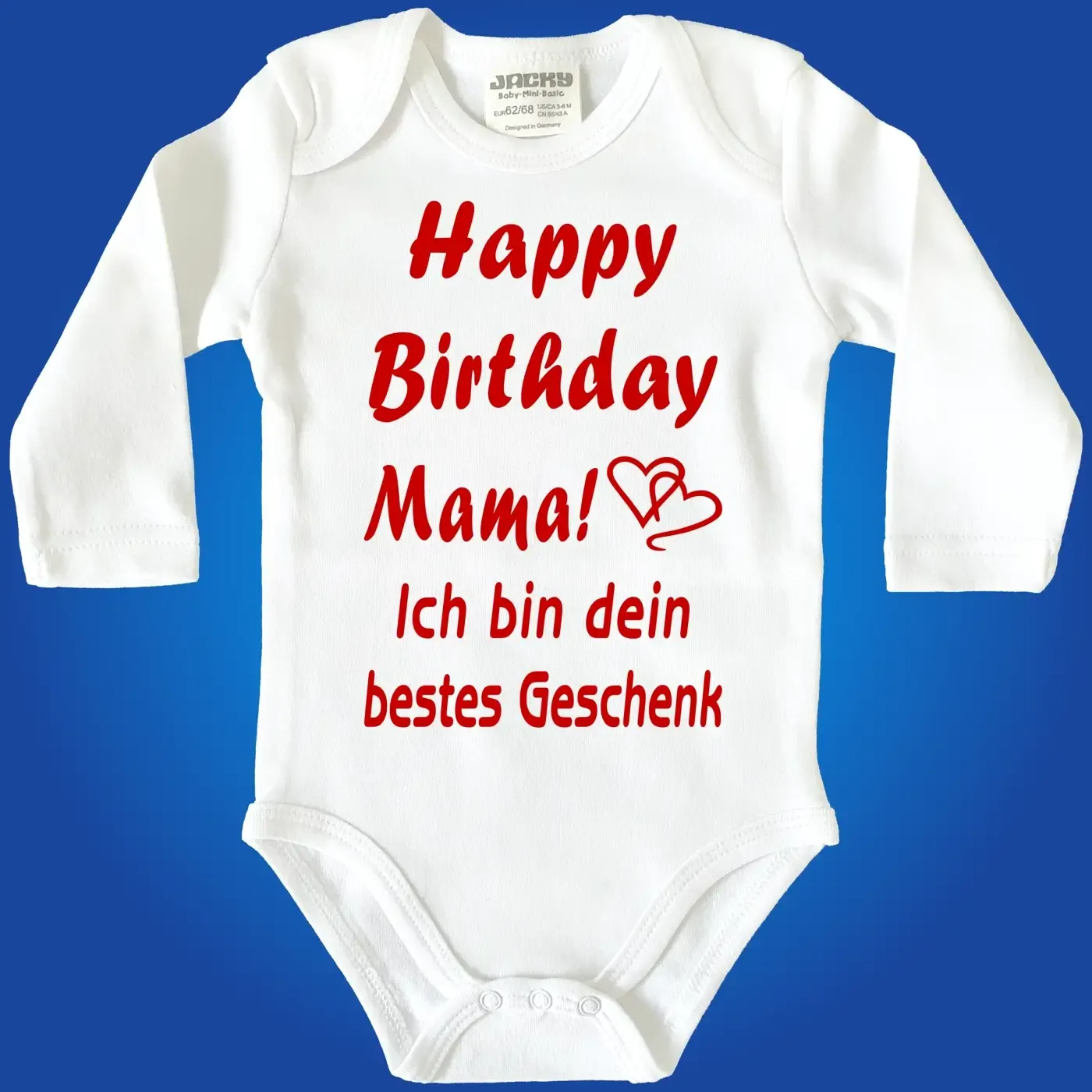 Baby-Body mit Aufdruck zum Geburtstag