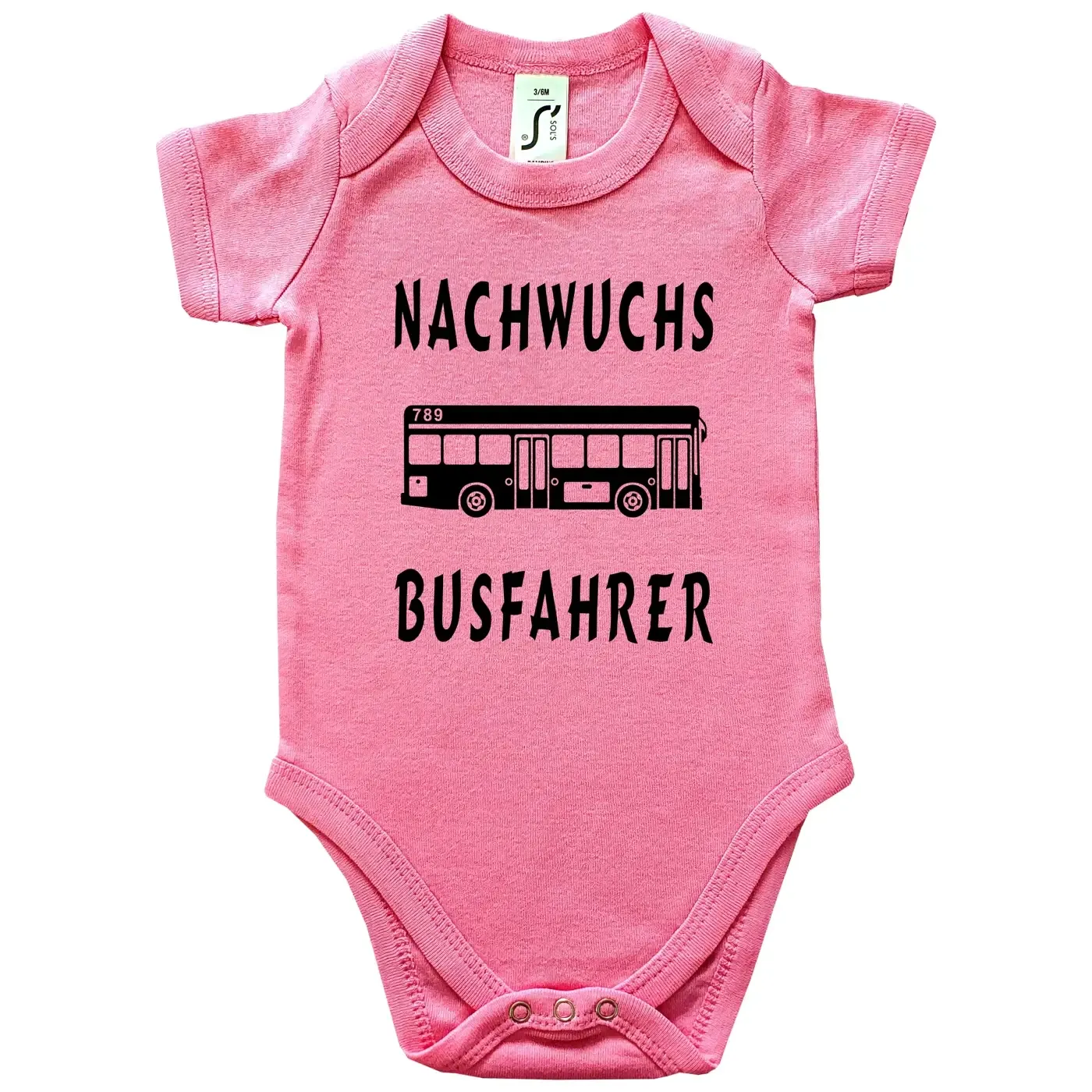 Babybody mit Busfahrerin Nachwuchs Text