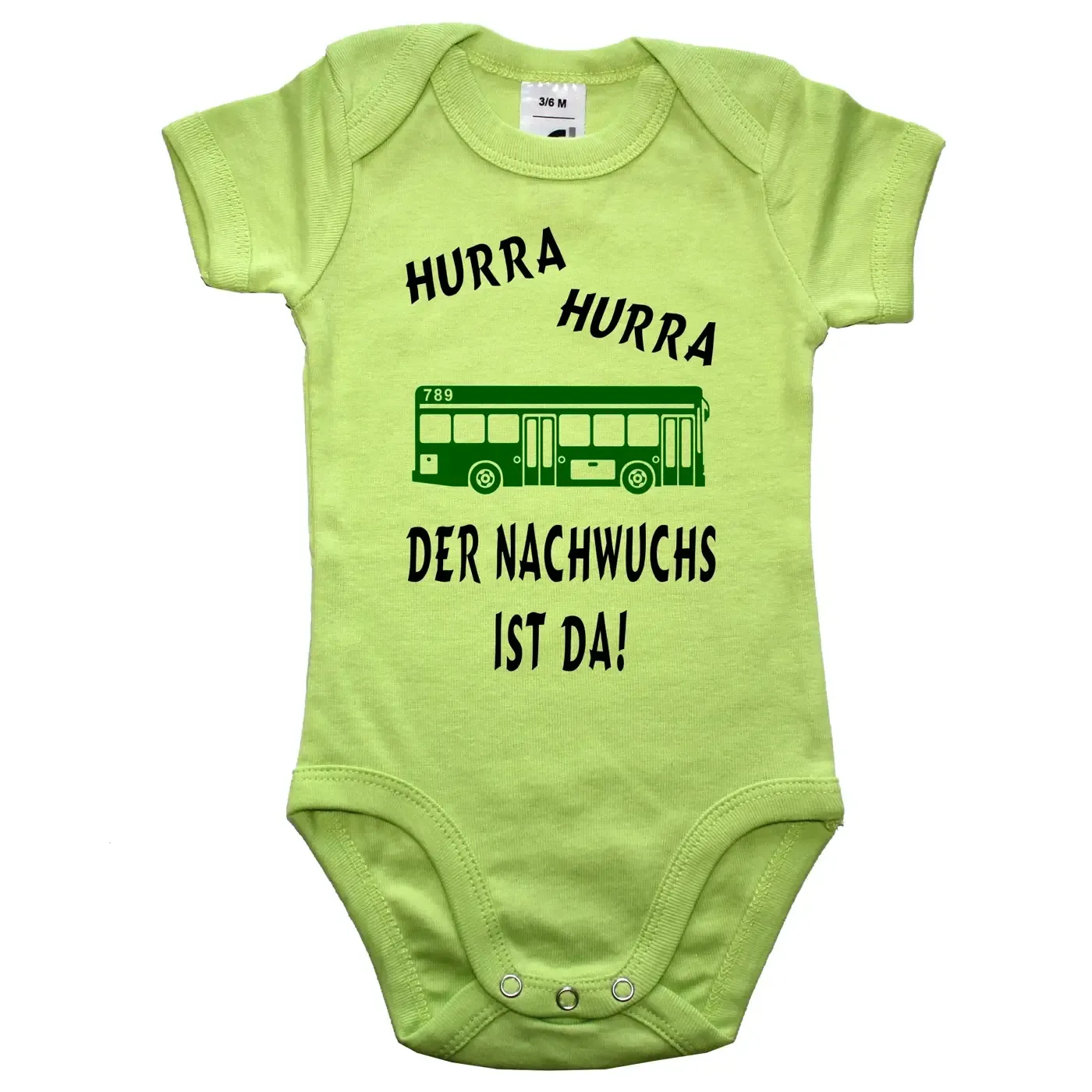 Baby‑Body mit humorvollem Nachwuchs Busfahrer Motiv