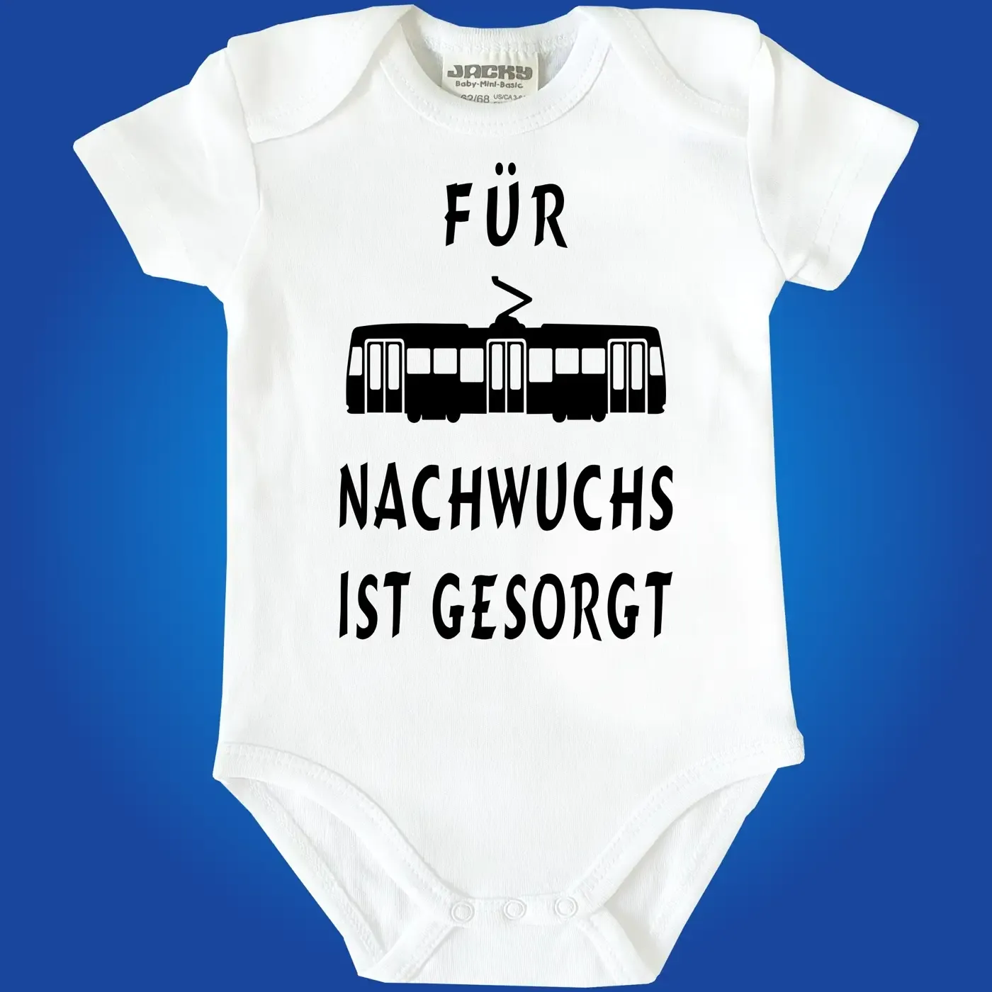 Babybody mit lustigem Straßenbahn‑Design für Babys