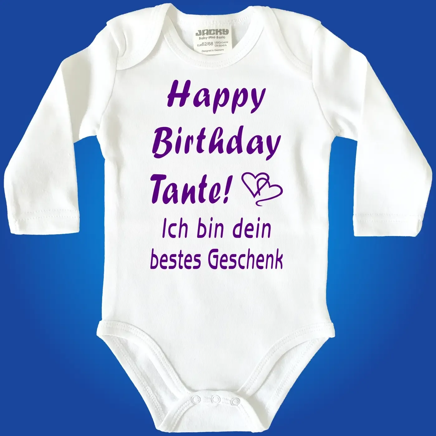 Baby‑Body „Happy Birthday liebe Tante“ mit Herz Motiv