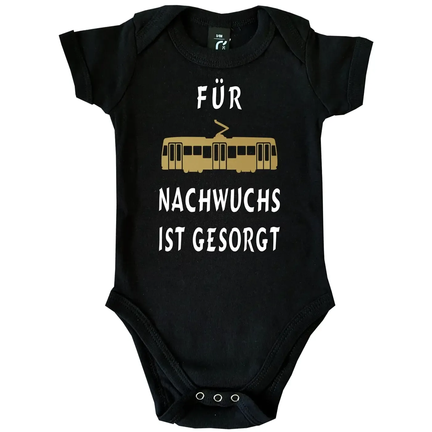 Babybody mit lustigem Straßenbahn‑Design für Babys