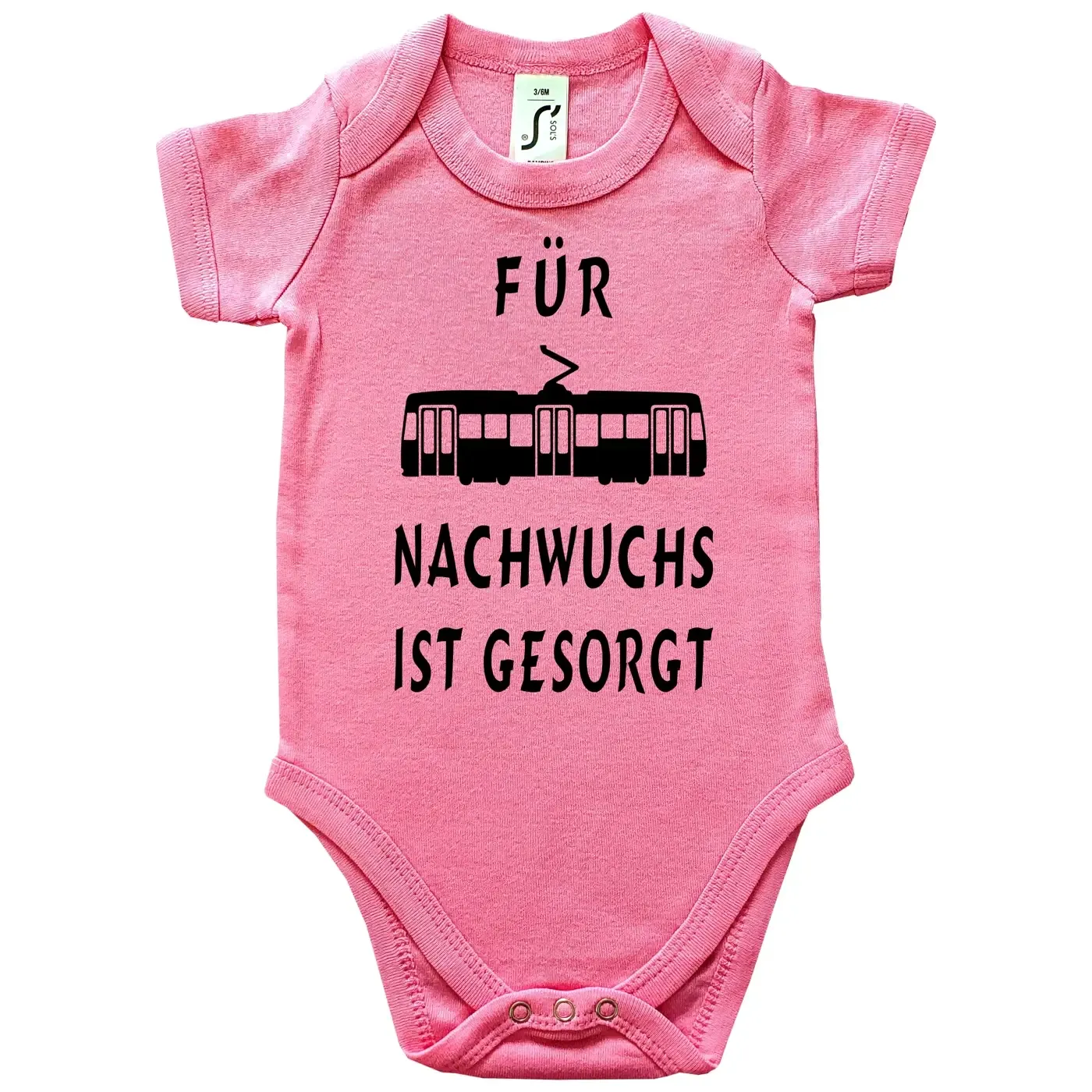 Babybody mit Tram Grafik für Jungen und Mädchen