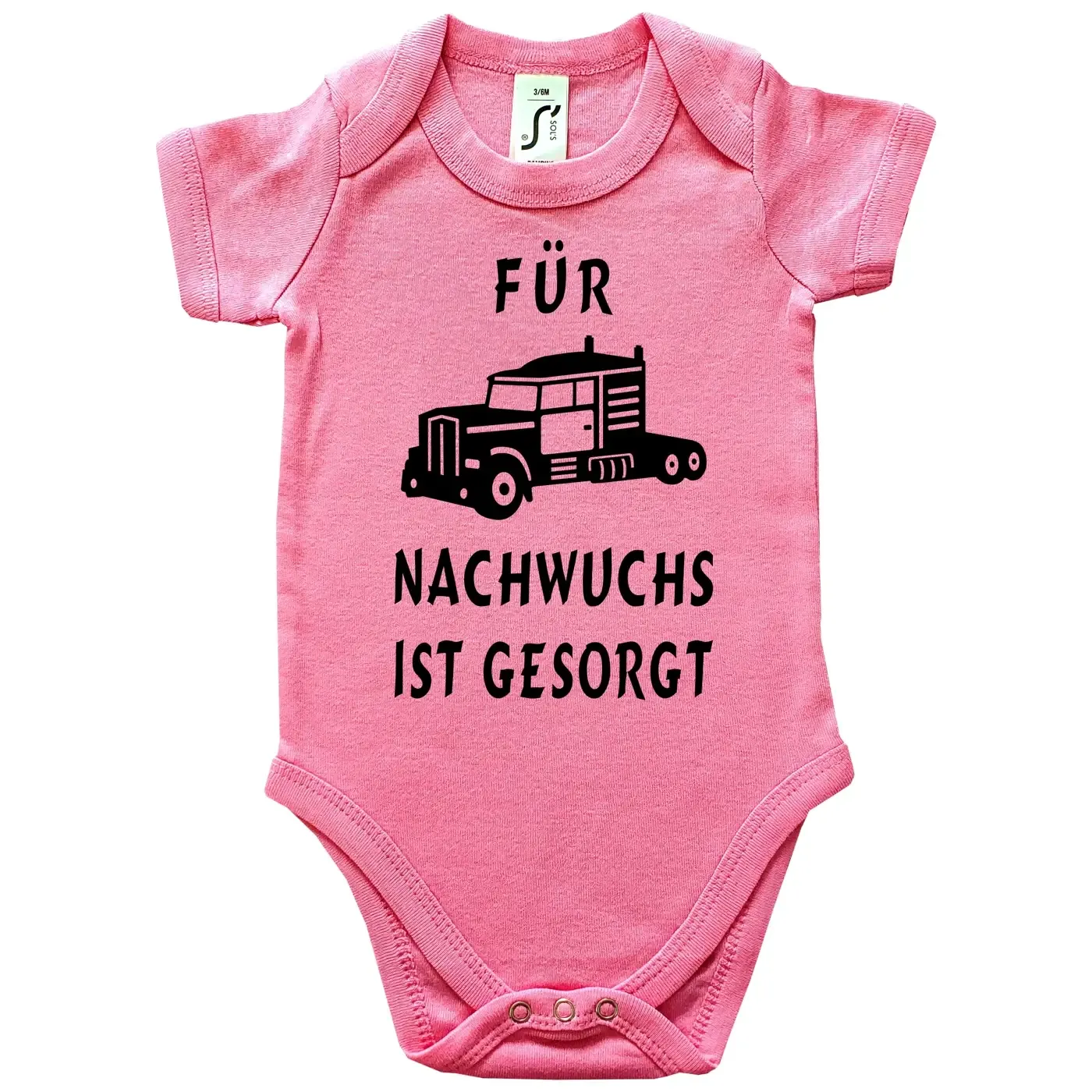 Babybody mit Truckerin Nachwuchs Text