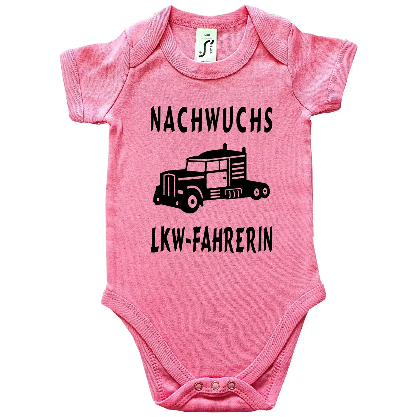 Babybody „Für Nachwuchs ist gesorgt“ mit Truck Illustration