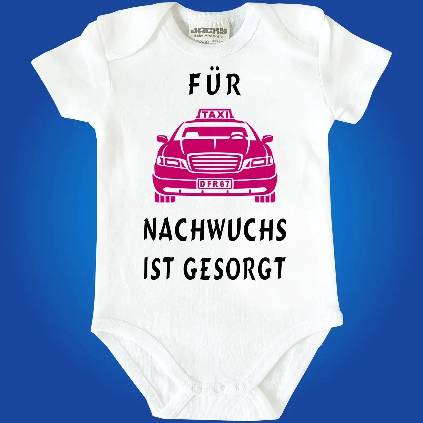 Baby‑Body mit humorvollem Taxi‑Design