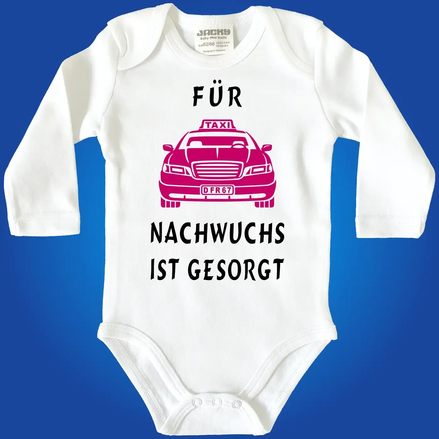 Baby‑Body mit humorvollem Taxi‑Design